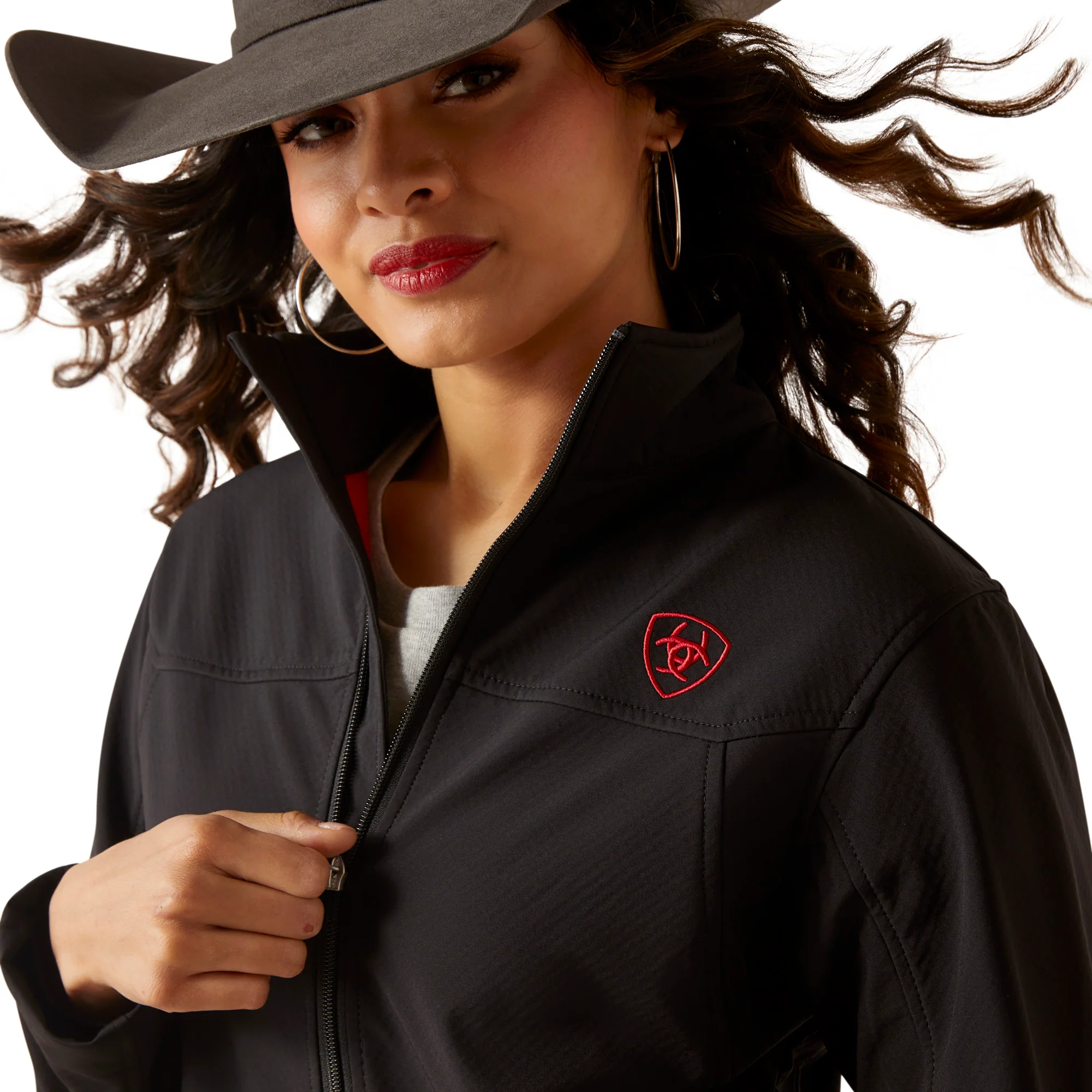 Women Ariat Team Softshell Jacket Black MX 10043057 - Image 2