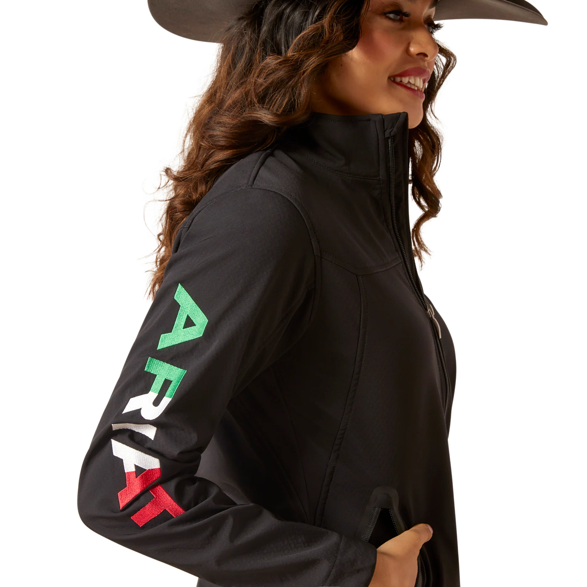 Women Ariat Team Softshell Jacket Black MX 10043057 - Image 3