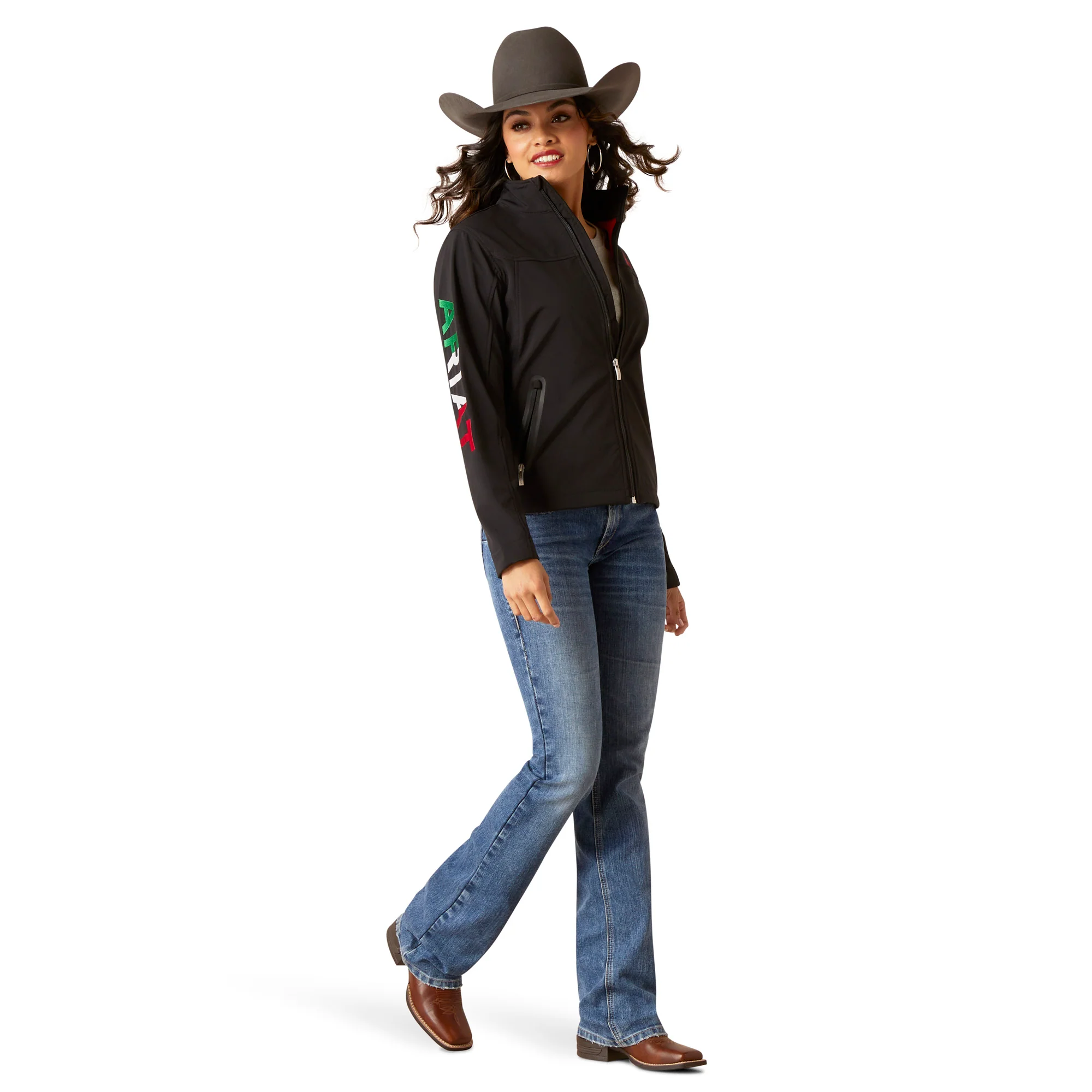 Women Ariat Team Softshell Jacket Black MX 10043057 - Image 6