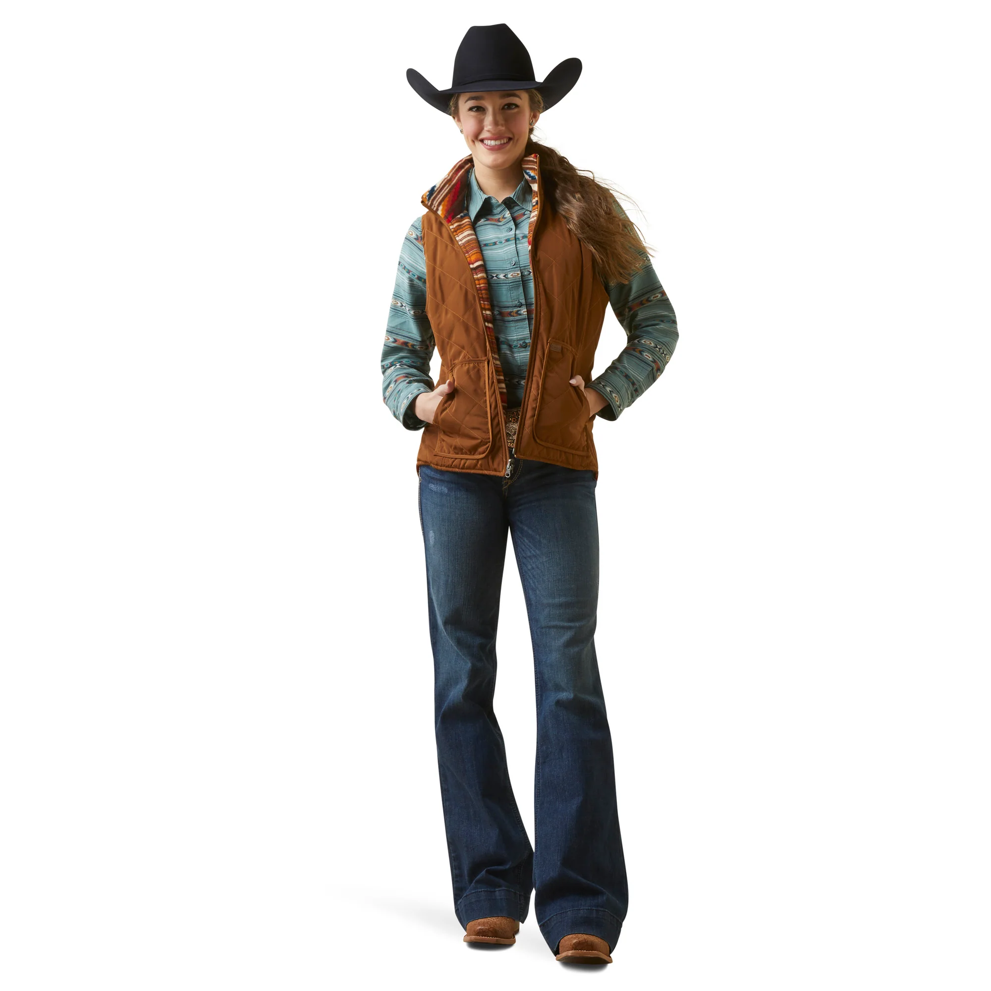 Women Ariat Vest Dilon Chesnut 10046059 - Image 5