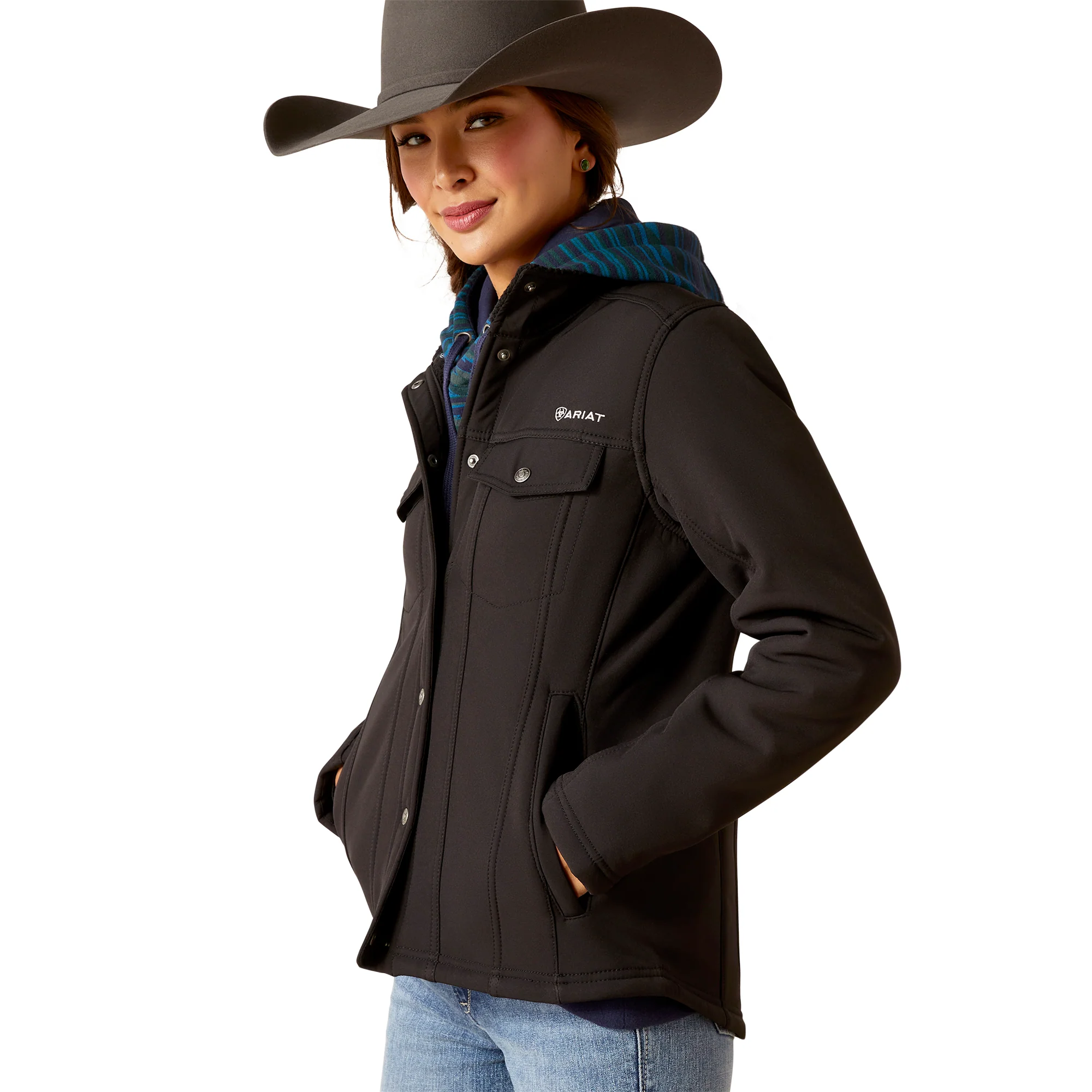 Women Ariat Jacket Berber Back Black10046445 - Image 3