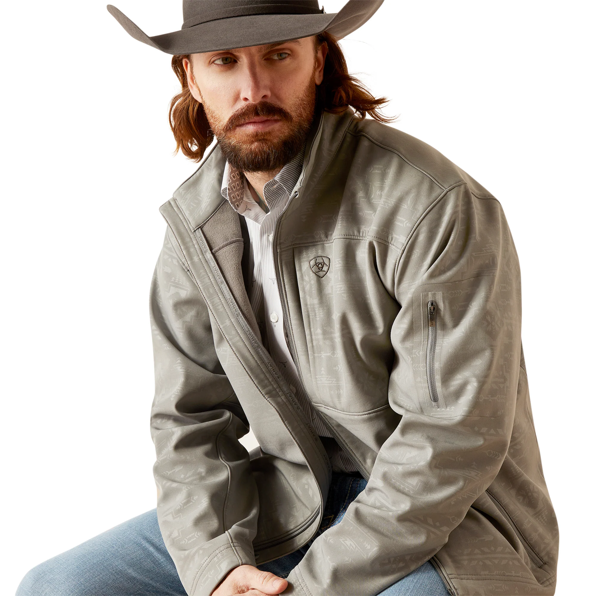 Men Ariat Jacket Vernon Jetty Grey 10046607 - Image 5