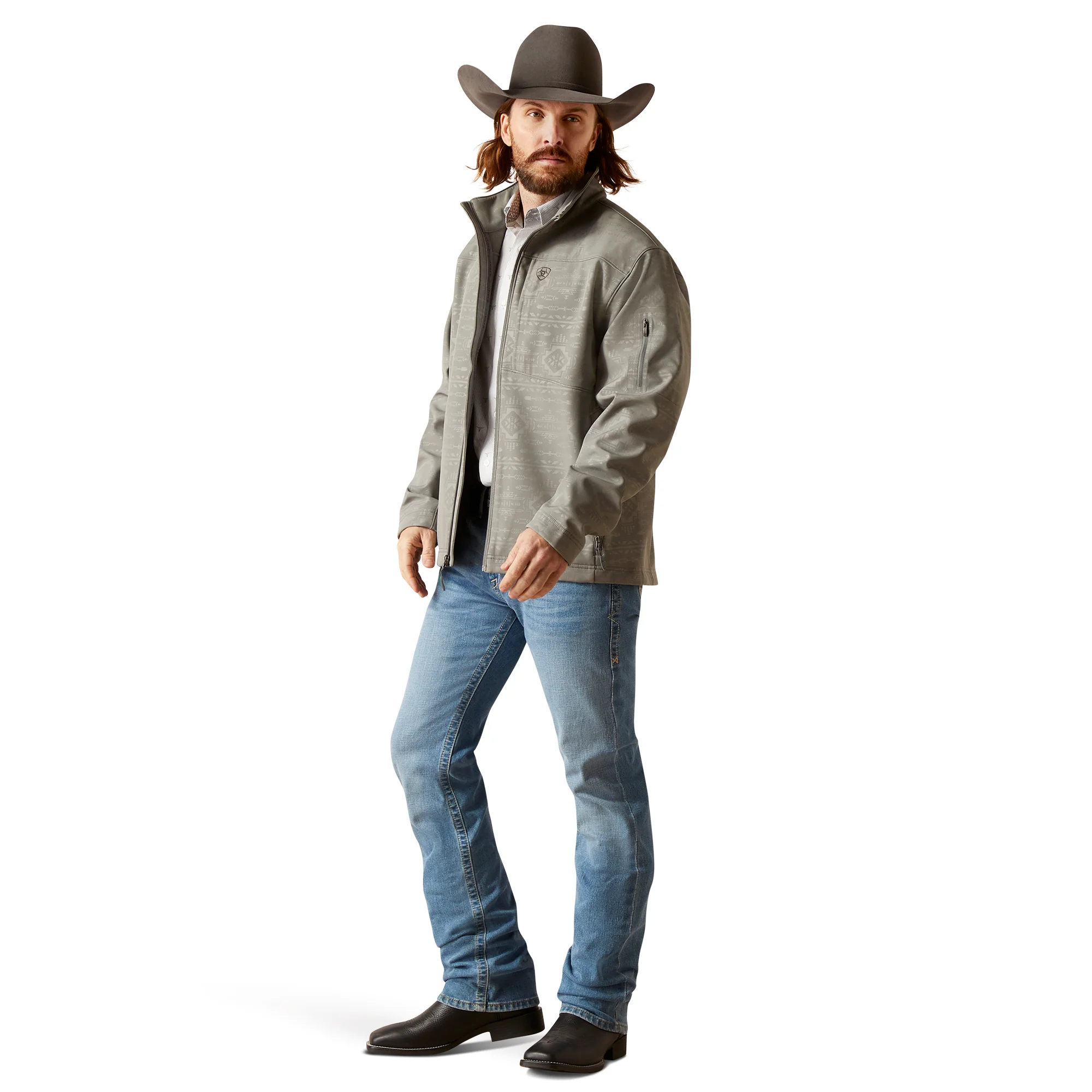 Men Ariat Jacket Vernon Jetty Grey 10046607 - Image 6