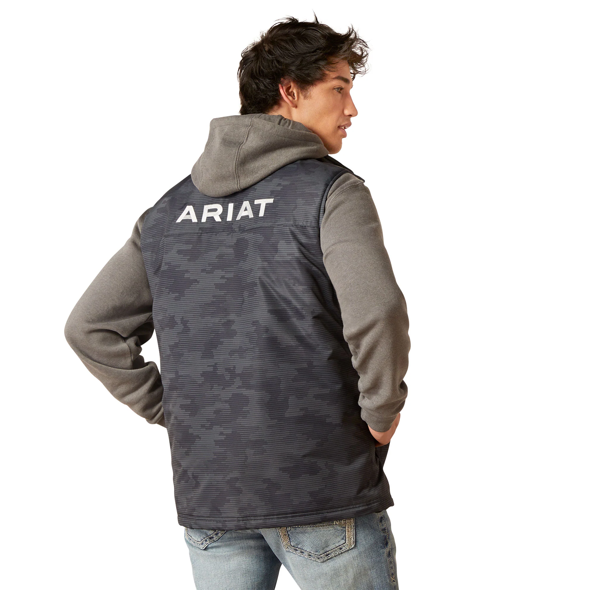Men Ariat Vest Team Logo Ebony Camo 10046719 - Image 4