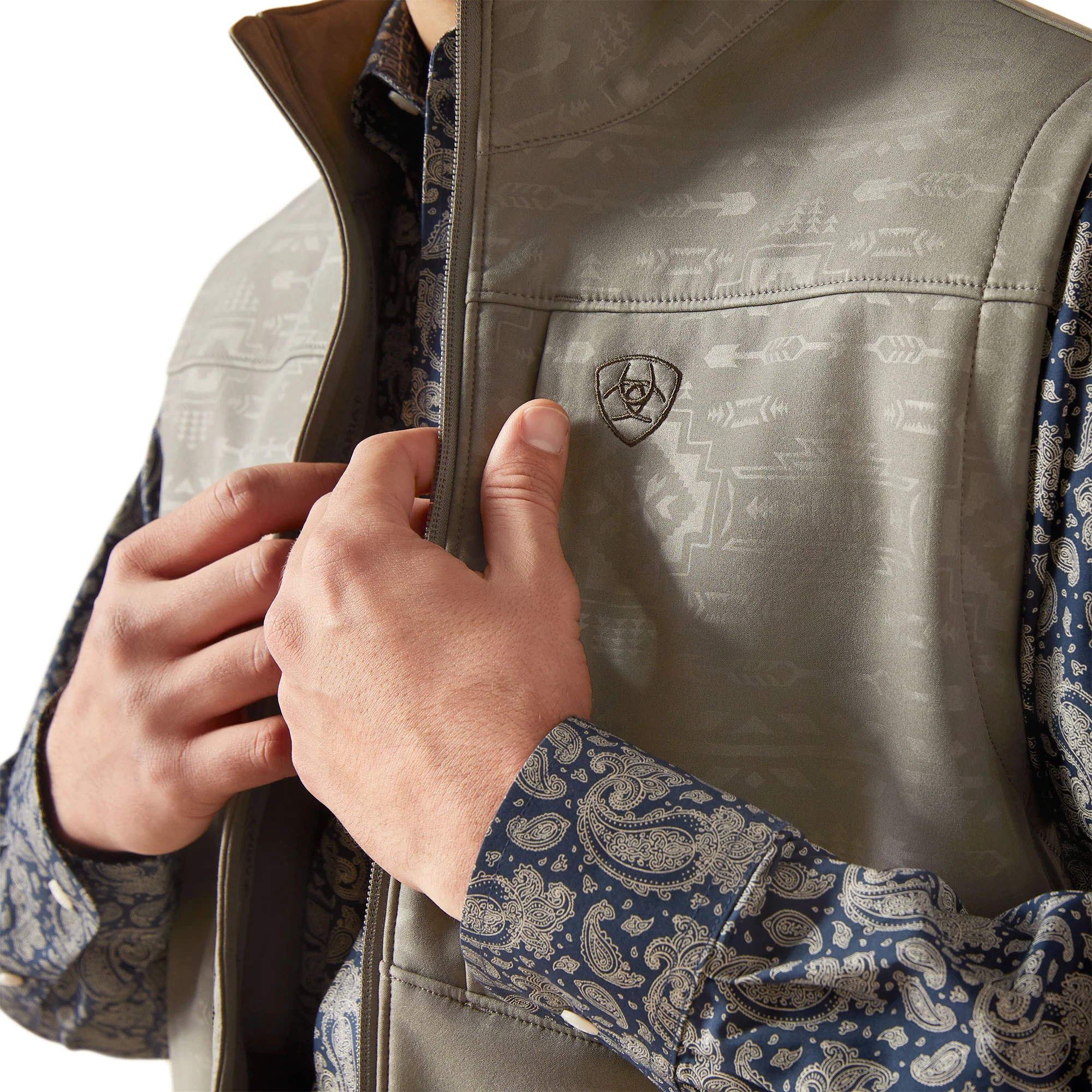 Men Ariat Vest Vernon Jetty Gray 10046791 - Image 3