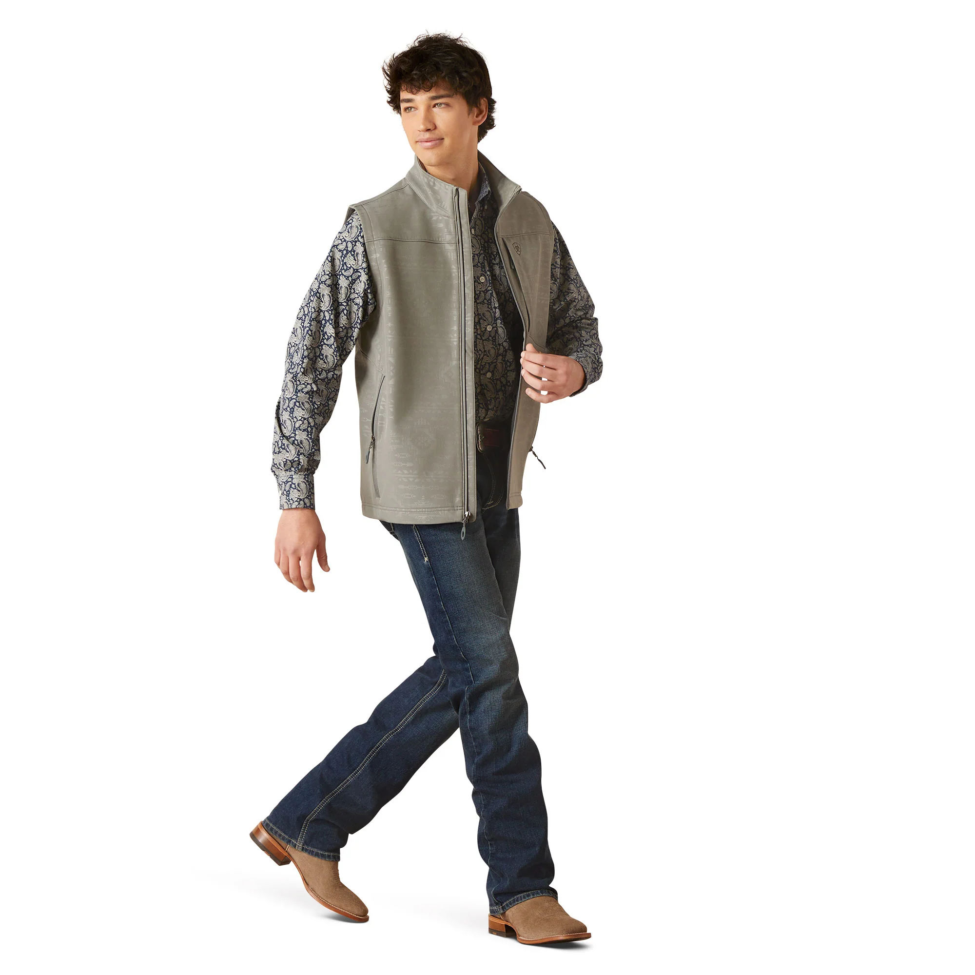 Men Ariat Vest Vernon Jetty Gray 10046791 - Image 5