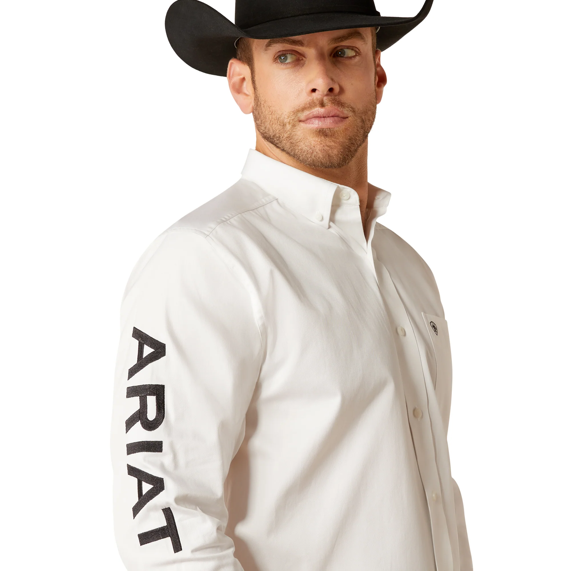 Men Ariat Shirt Logo White 10046825 - Image 2