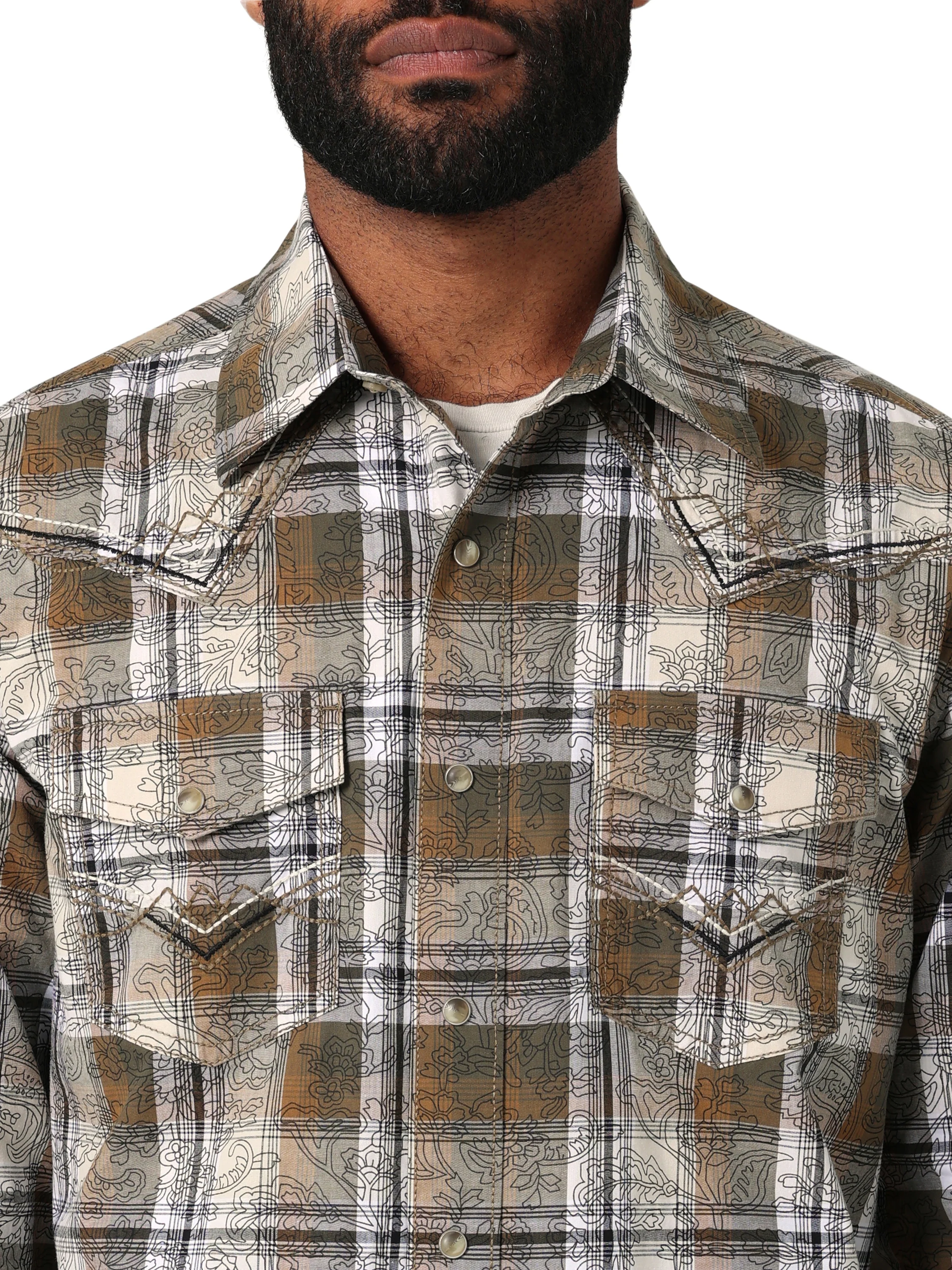 Men Wrangler Shirt Rock47 Tan 112330517 - Image 3