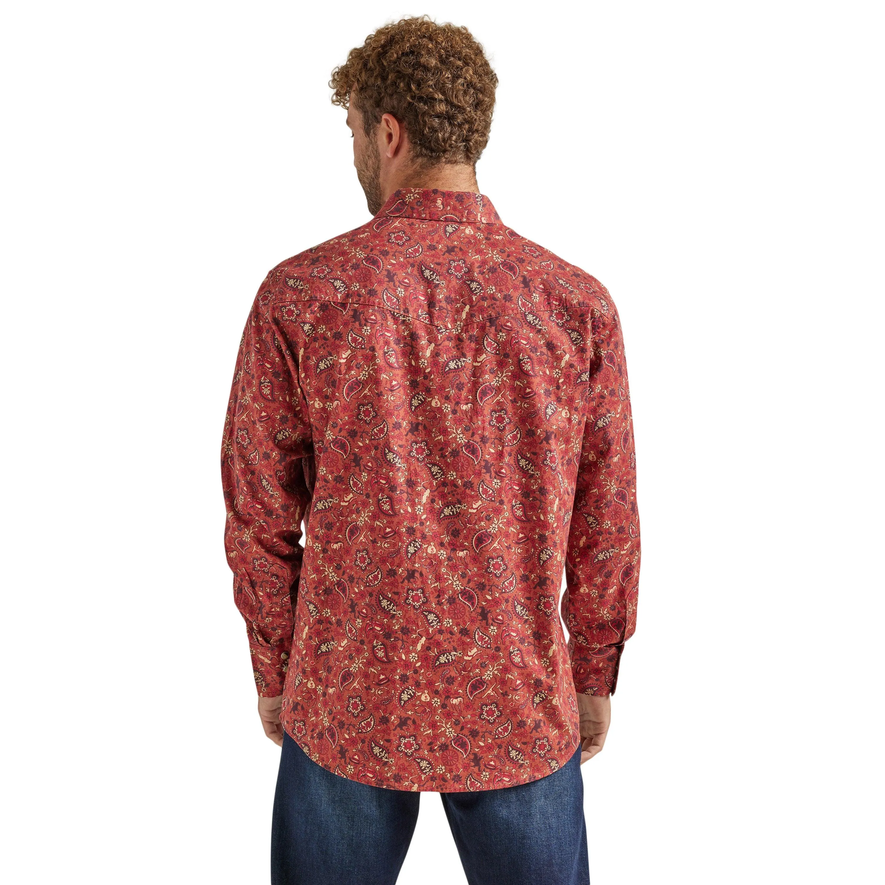 Men Wrangler Shirt Coconut Burgundy 112338179 - Image 2