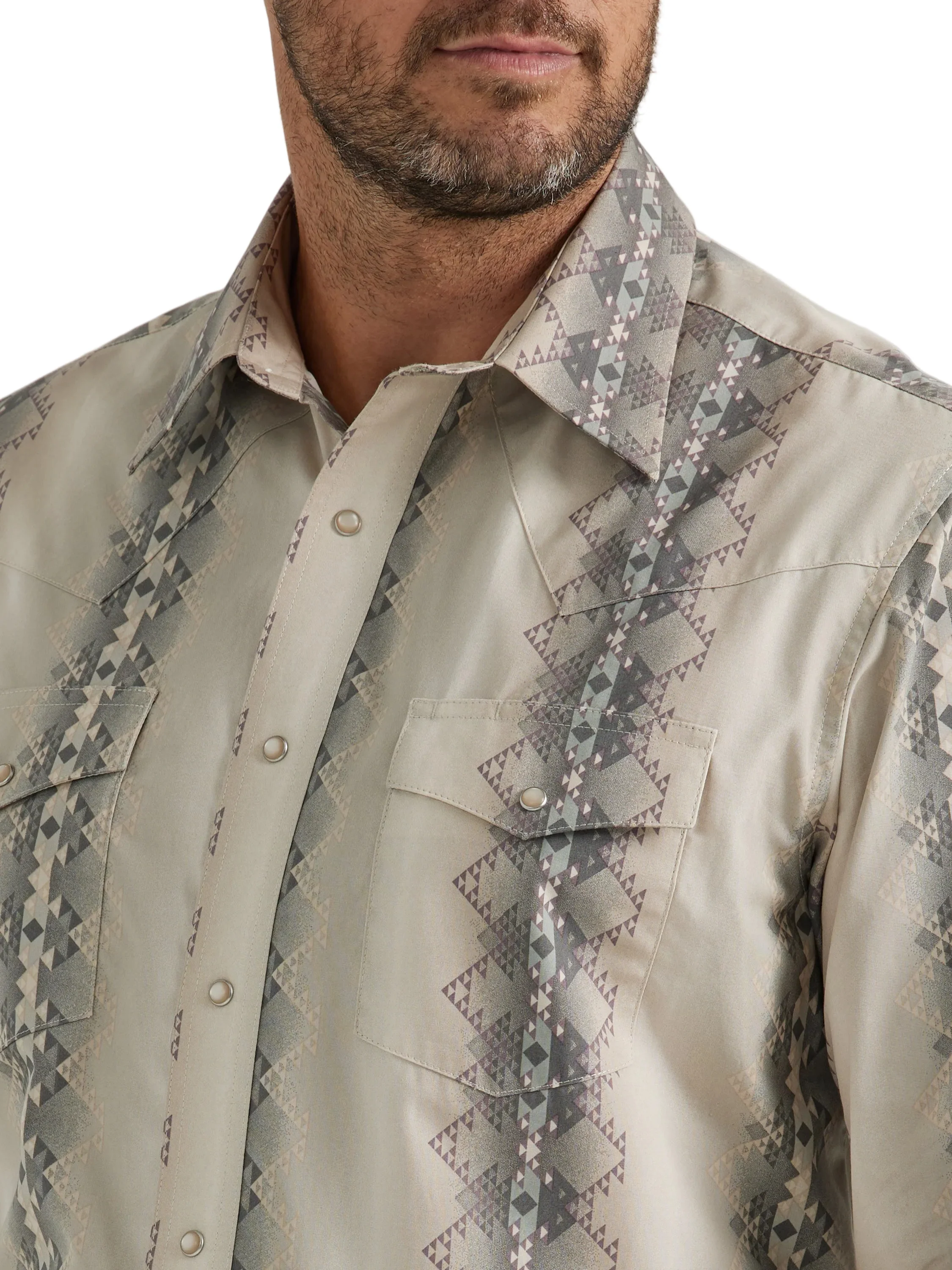 Men Wrangler Shirt Checotah Tan 112344418 - Image 2