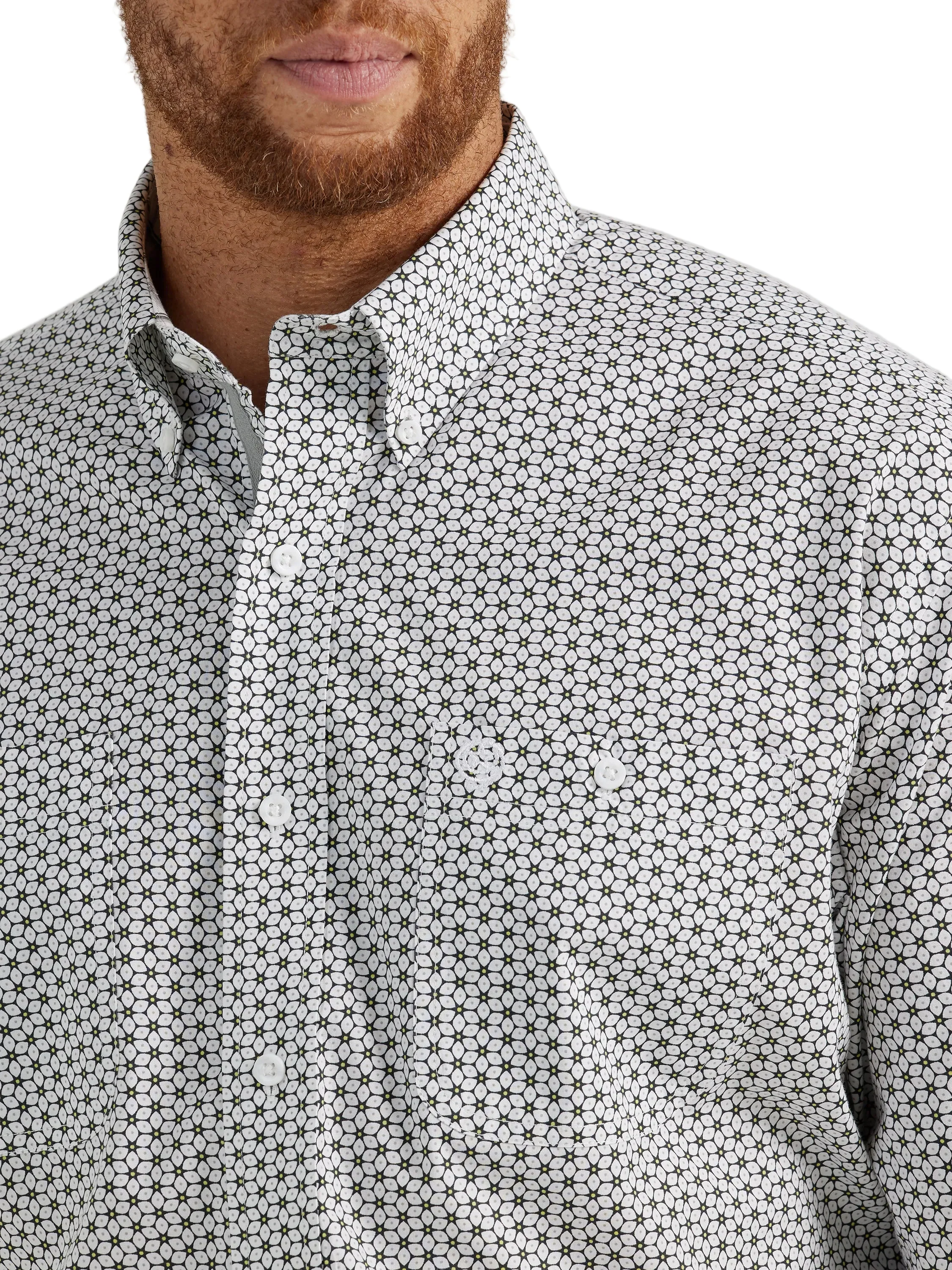 Men Wrangler Shirt George Strait White/Blk 112344891 - Image 2
