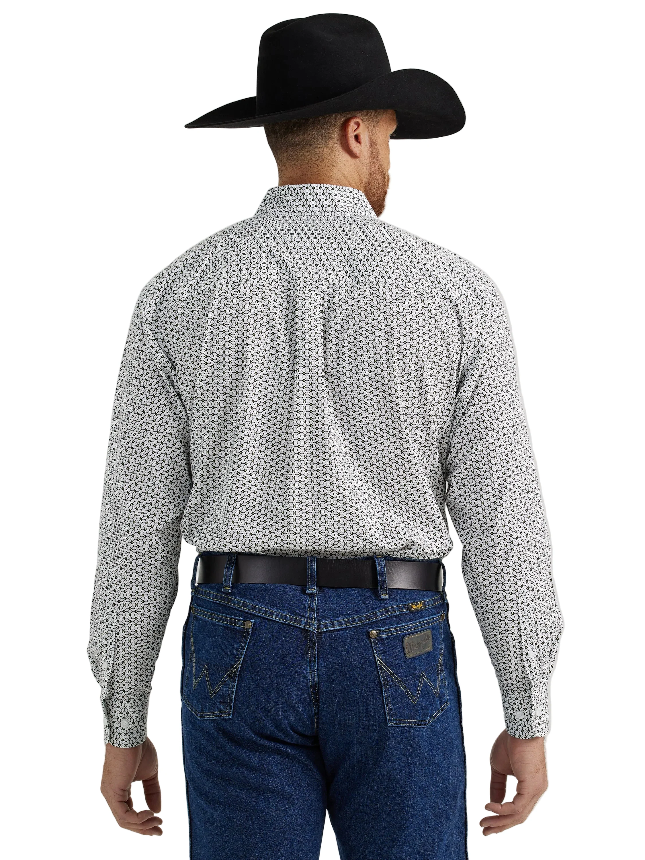 Men Wrangler Shirt George Strait White/Blk 112344891 - Image 4