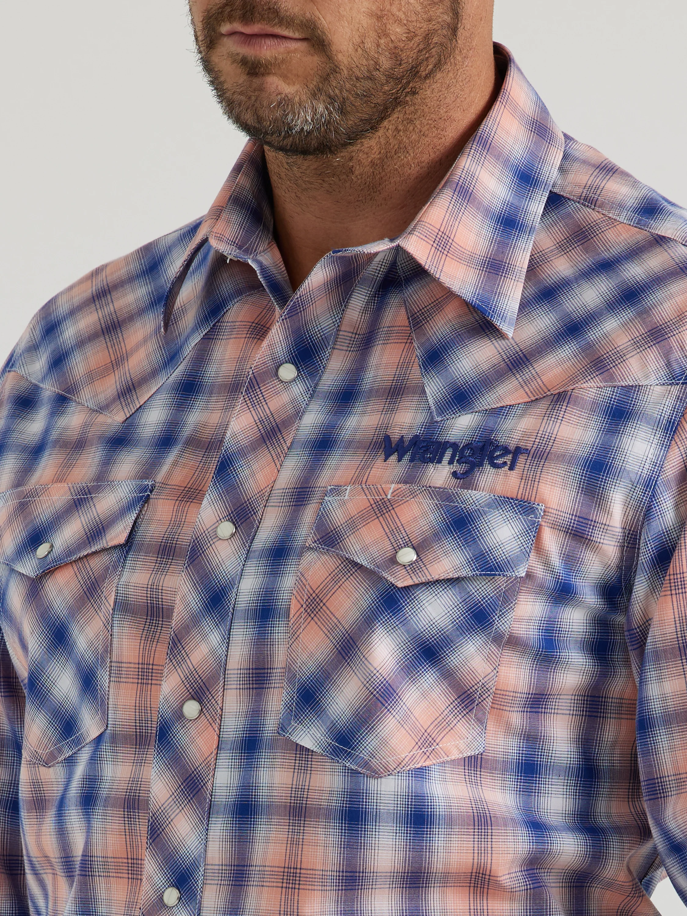 Men Wrangler Shirt Logo Blue 112346223 - Image 2