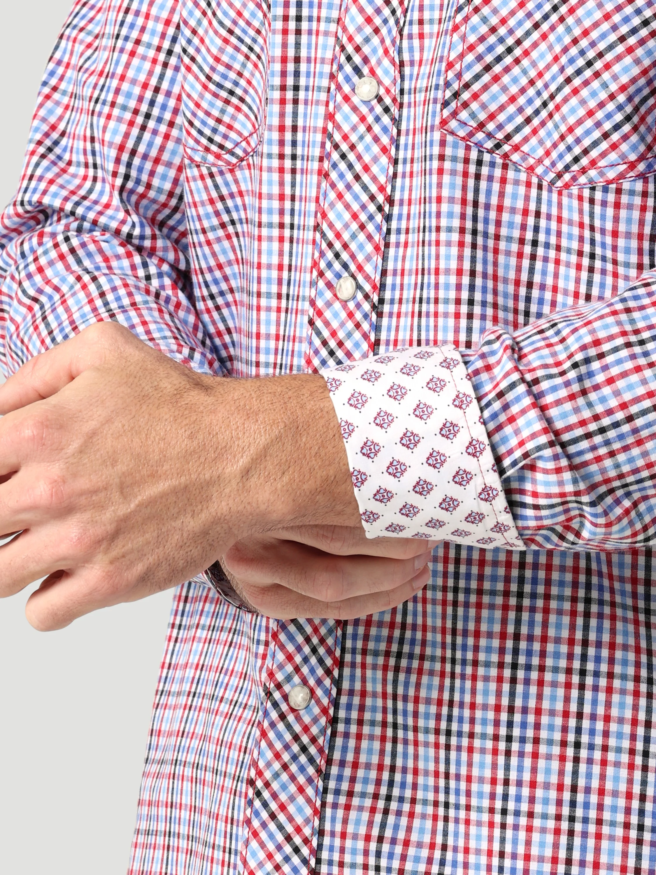 Men Wrangler Shirt 20X Red/Wht/Bl 112318899 - Image 4