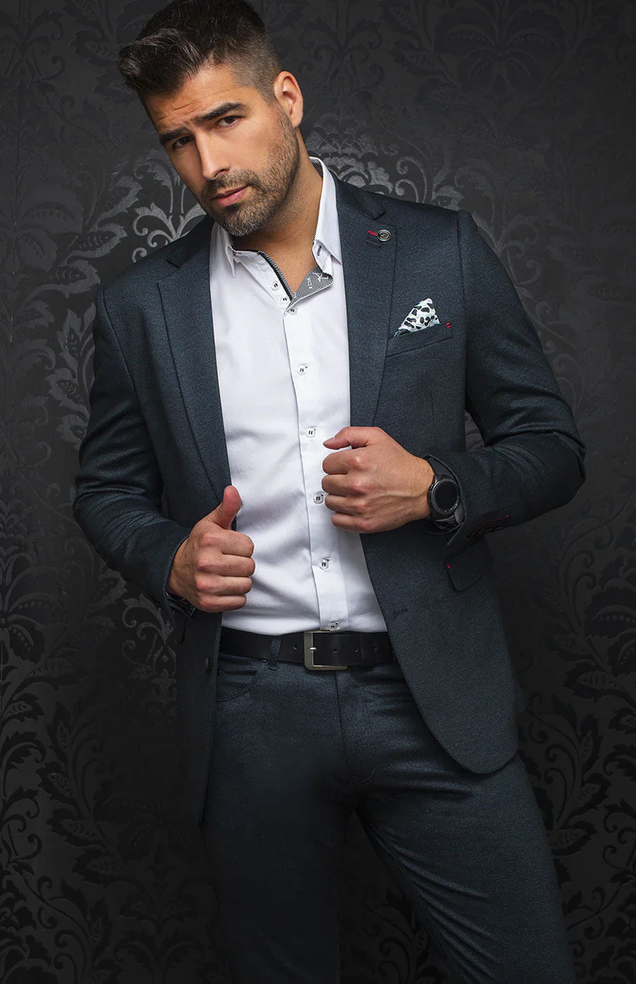 Men Au Noir Blazer Randolph Charcoal