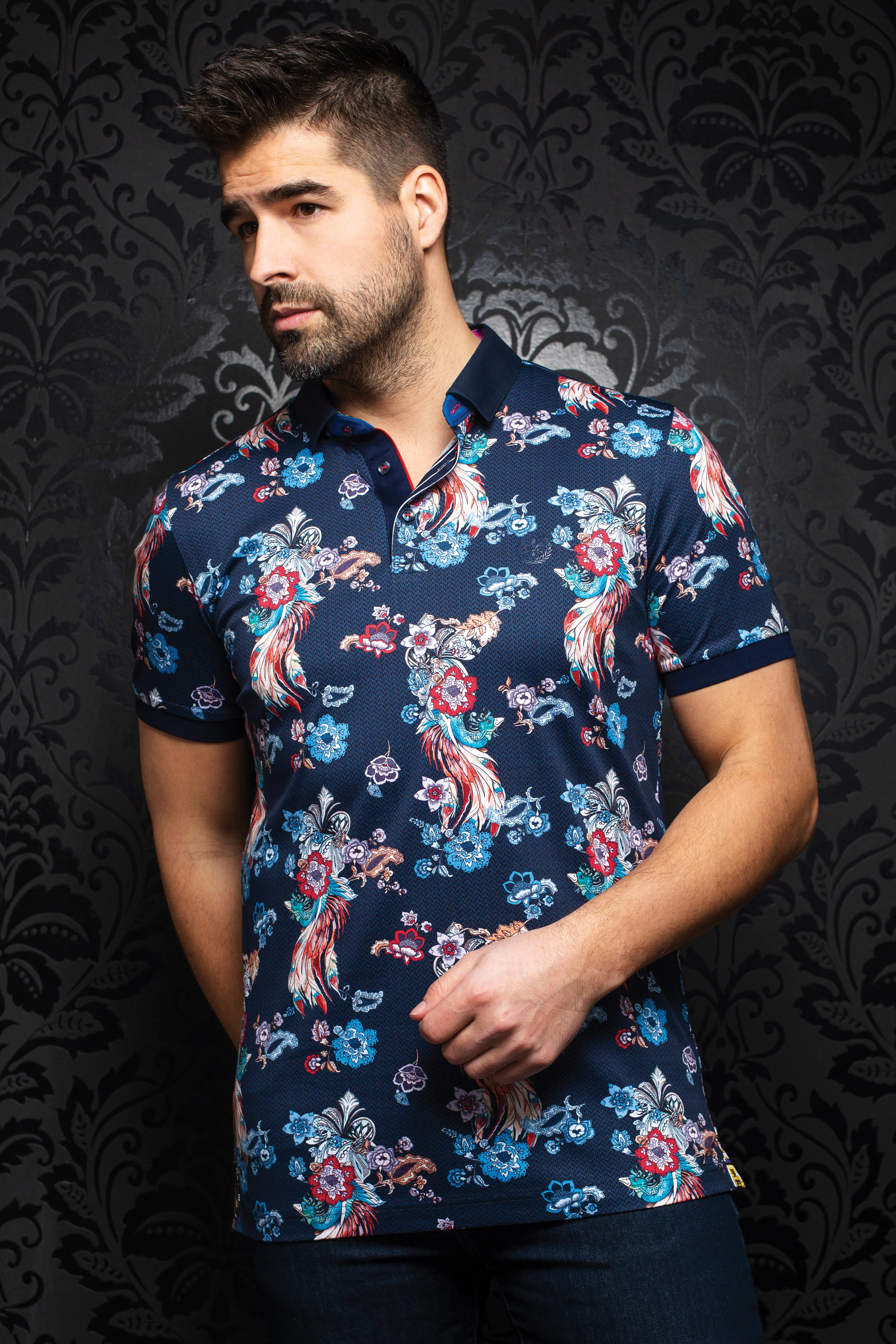 Men Au Noir Polo Mackay Navy/Multi