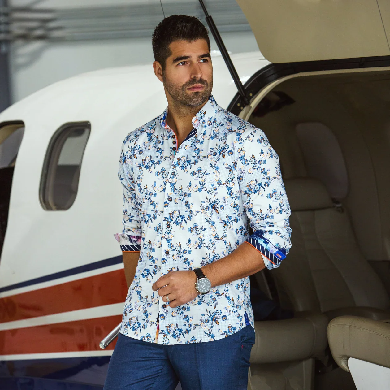 Men Au Noir Woven Shirt Linero Light Blue - Image 2