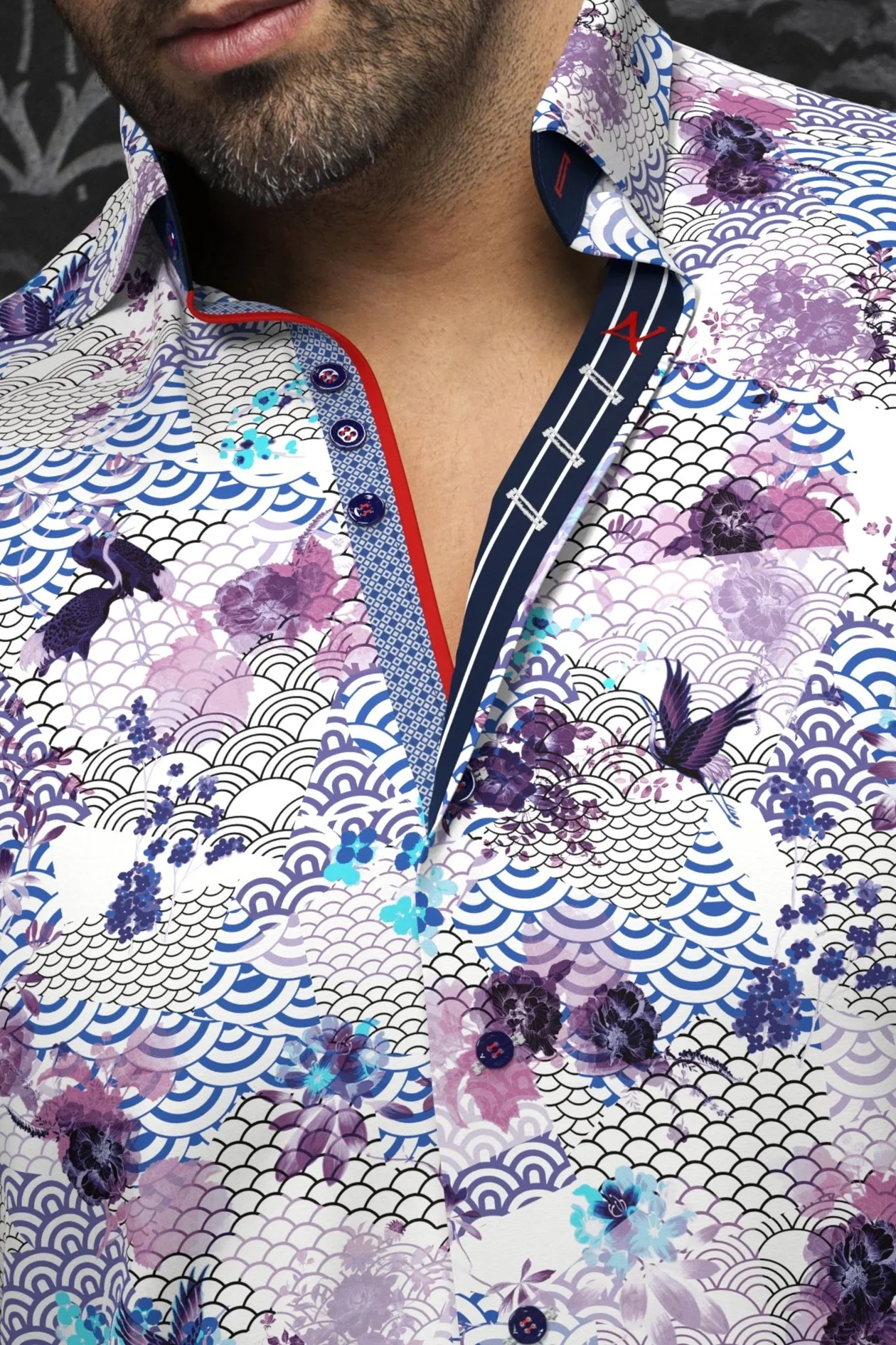 Men Au Noir Knit Shirt Avalon Lavender - Image 2