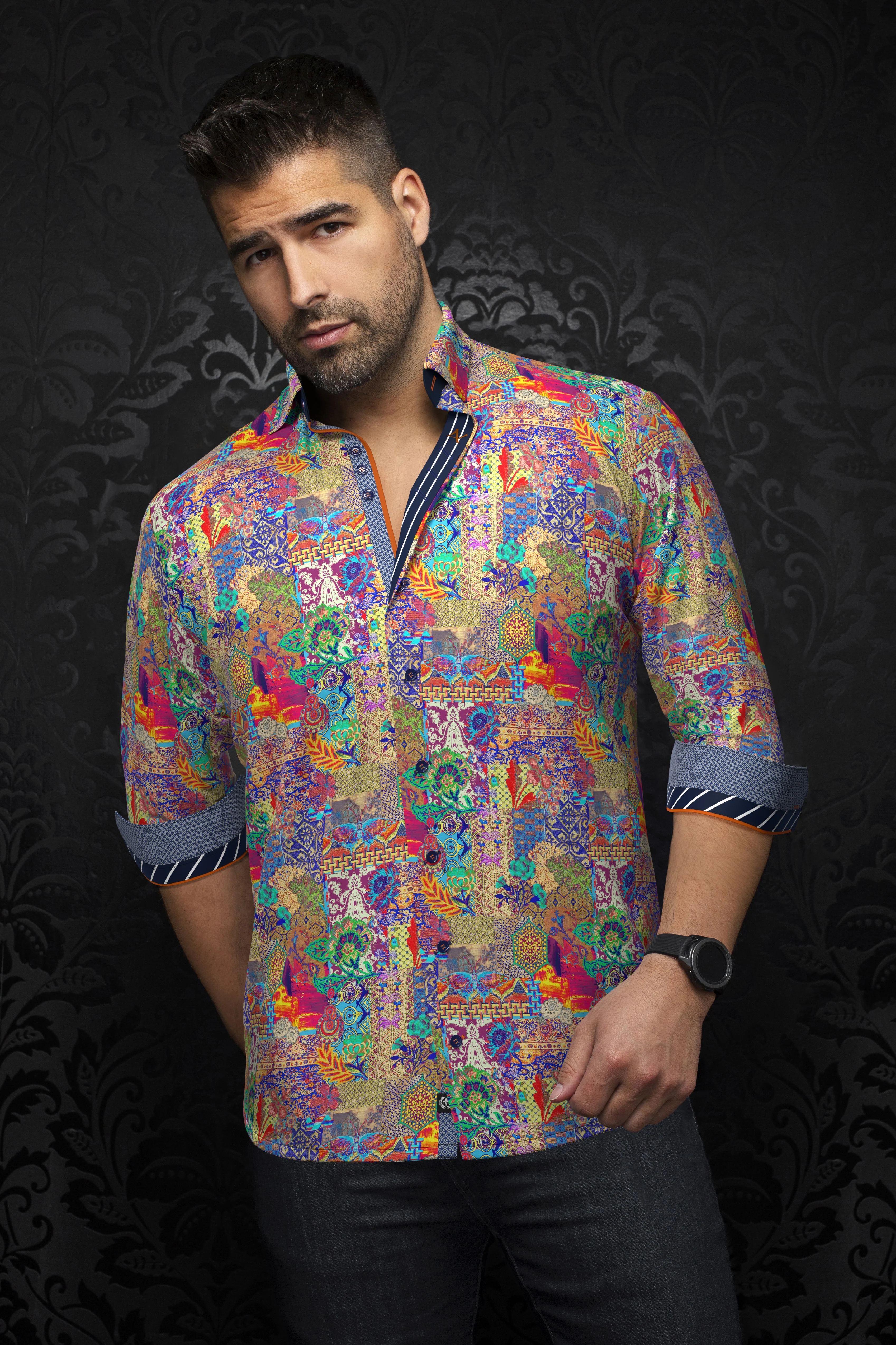 Men Au Noir Woven Shirt Mogador