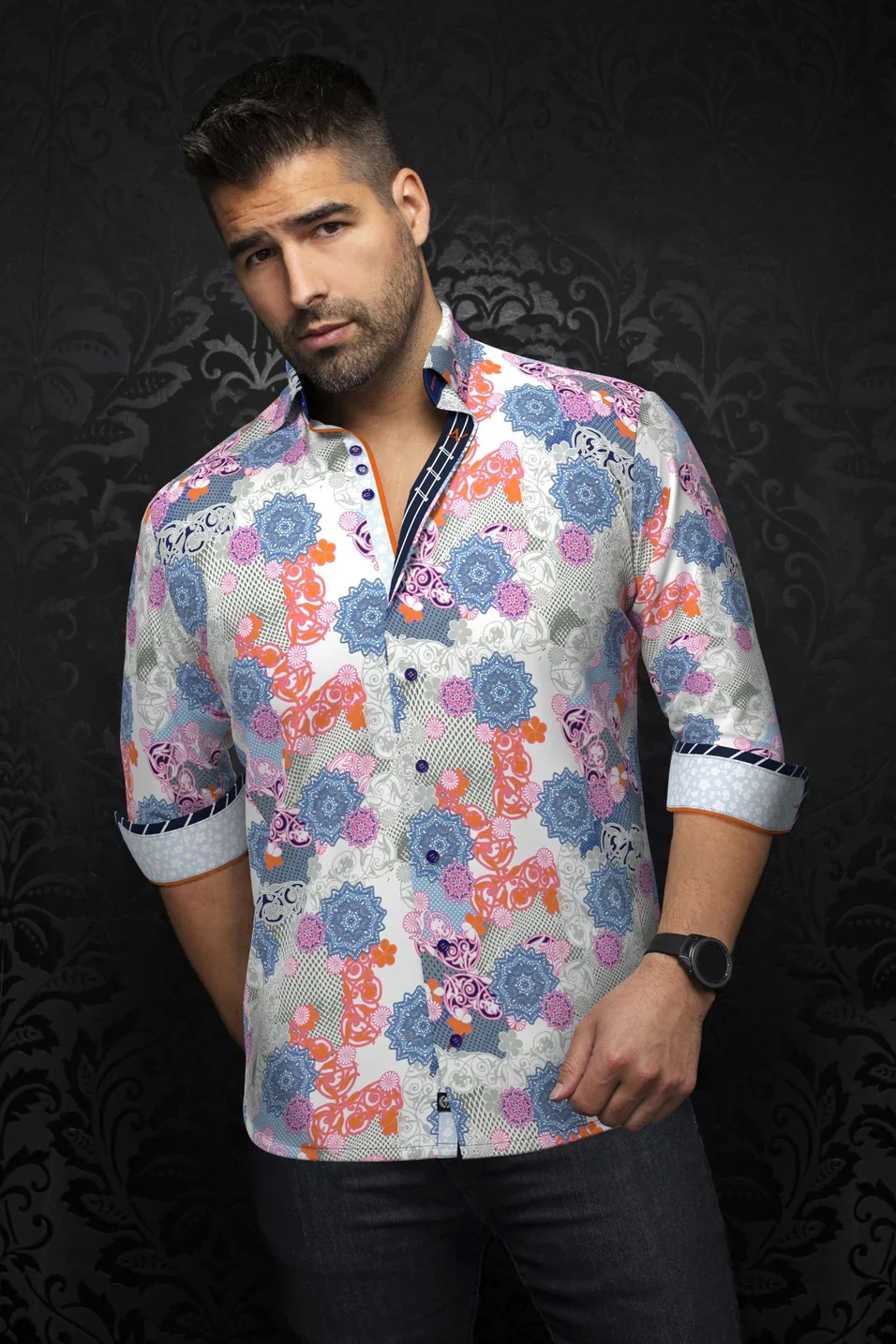 Men Au Noir Knit Shirt Albori Multi