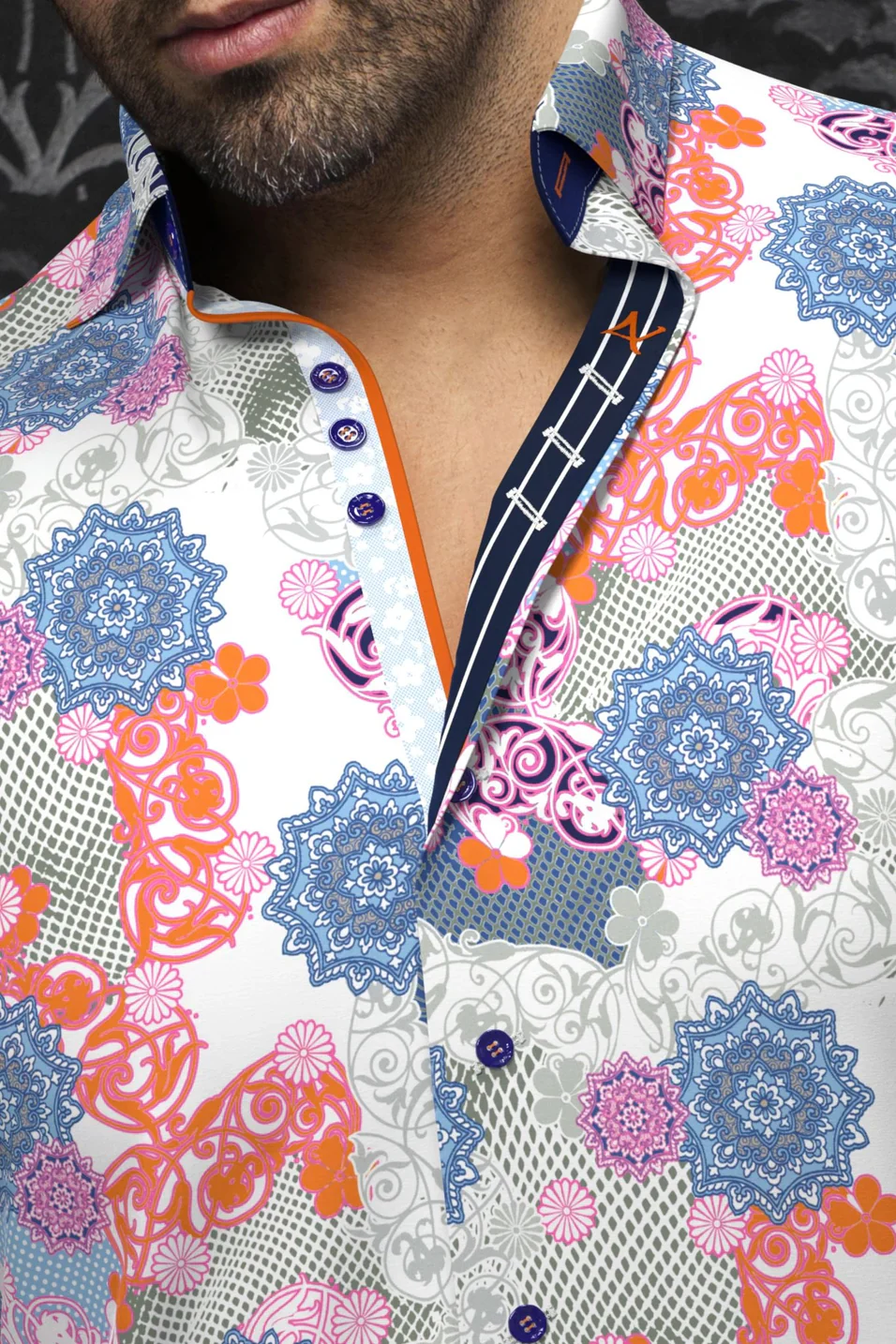 Men Au Noir Knit Shirt Albori Multi - Image 2