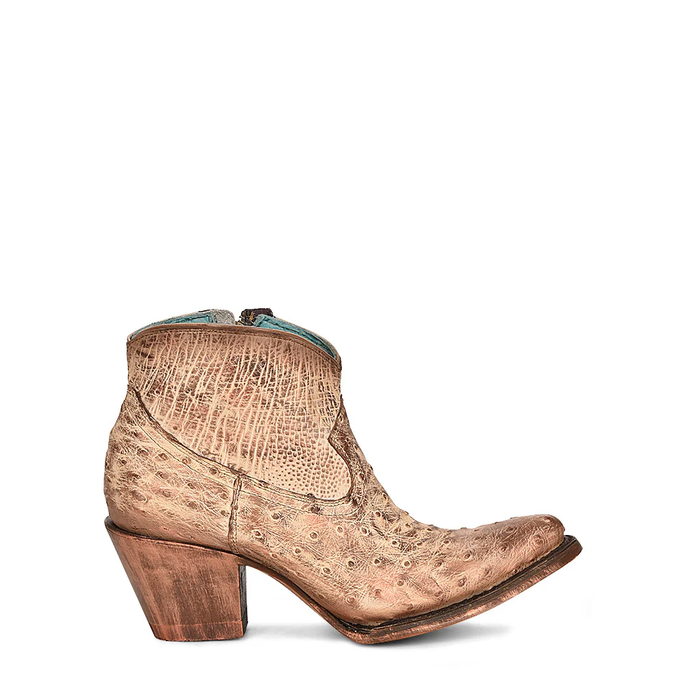 Women Corral Ostrich Ankle Boot A4393 - Image 2