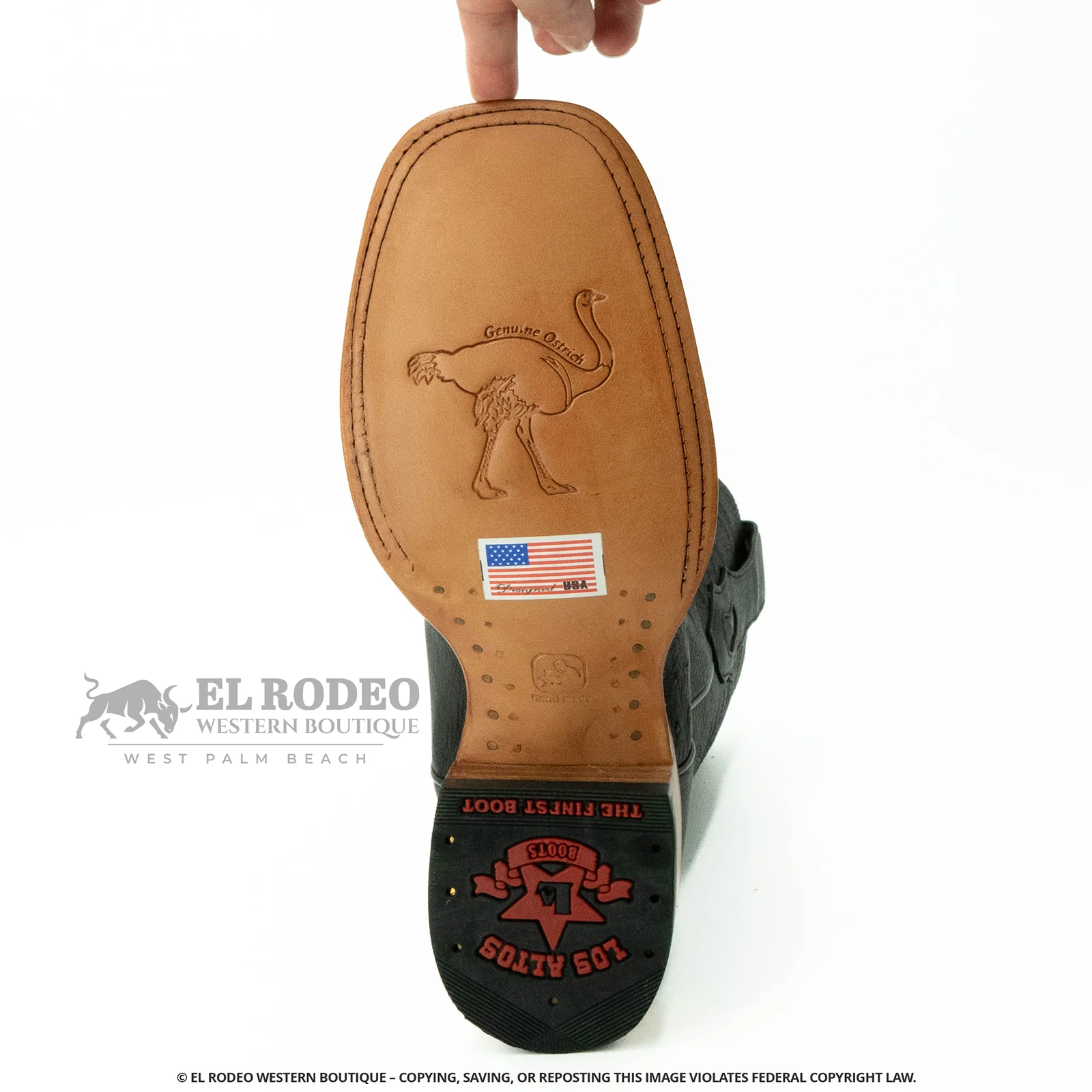 Men Los Altos Smooth Ostrich Boots H827G9705 - Image 7