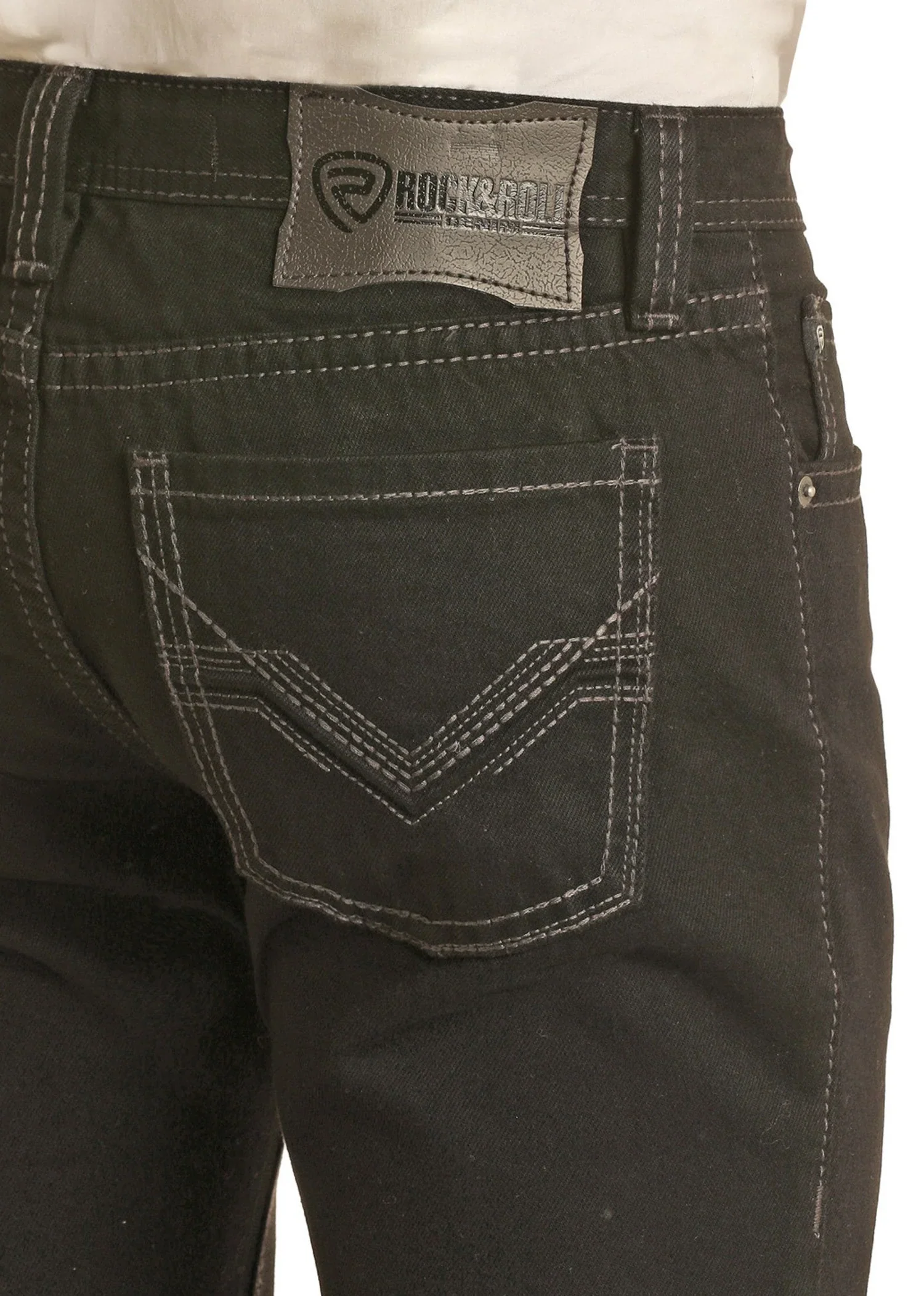 Men Rock&Roll Revolver Straight Black Jean BM1RD02484 - Image 4