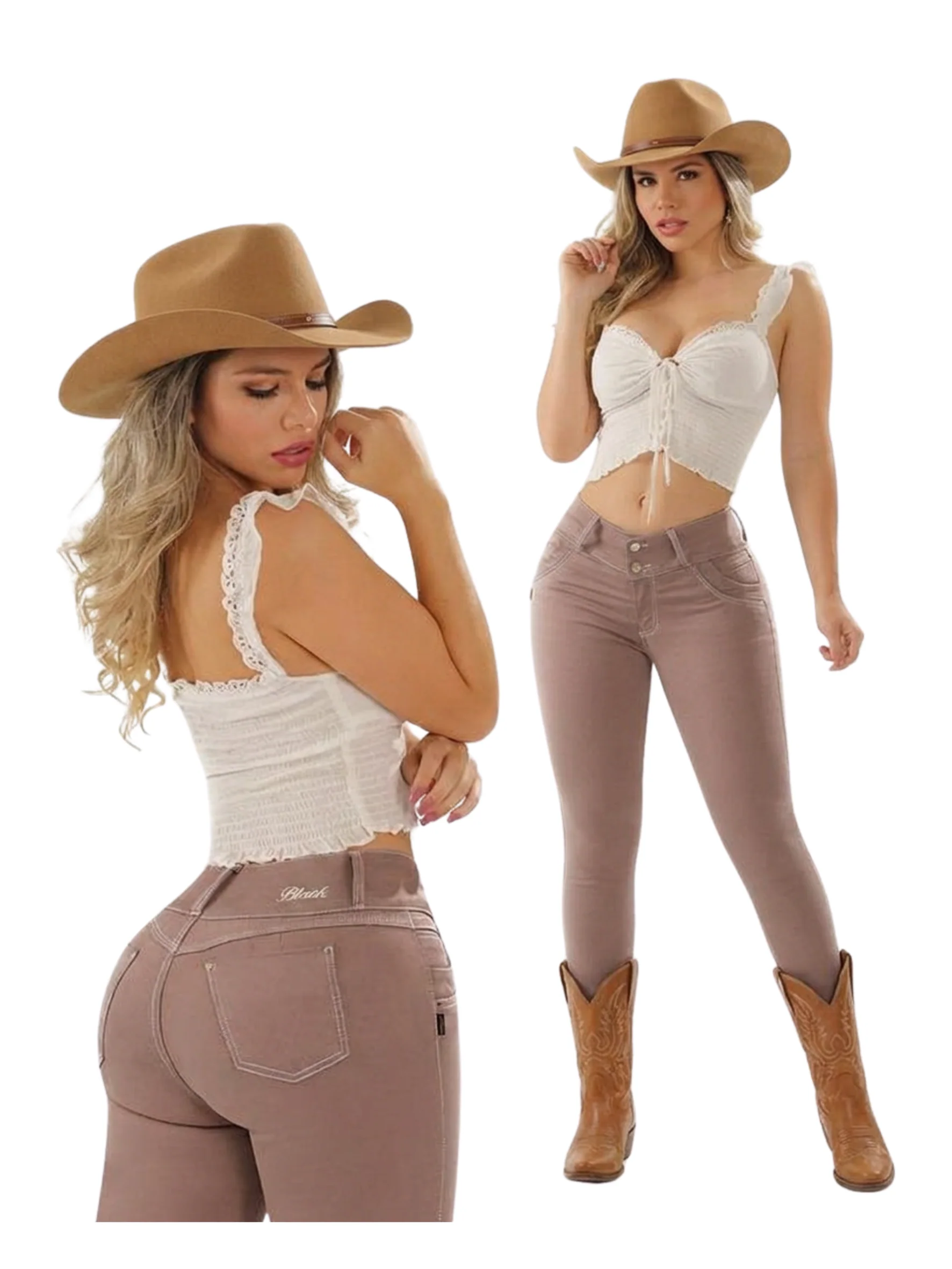 Women Black Jean BW-6823 - Image 3