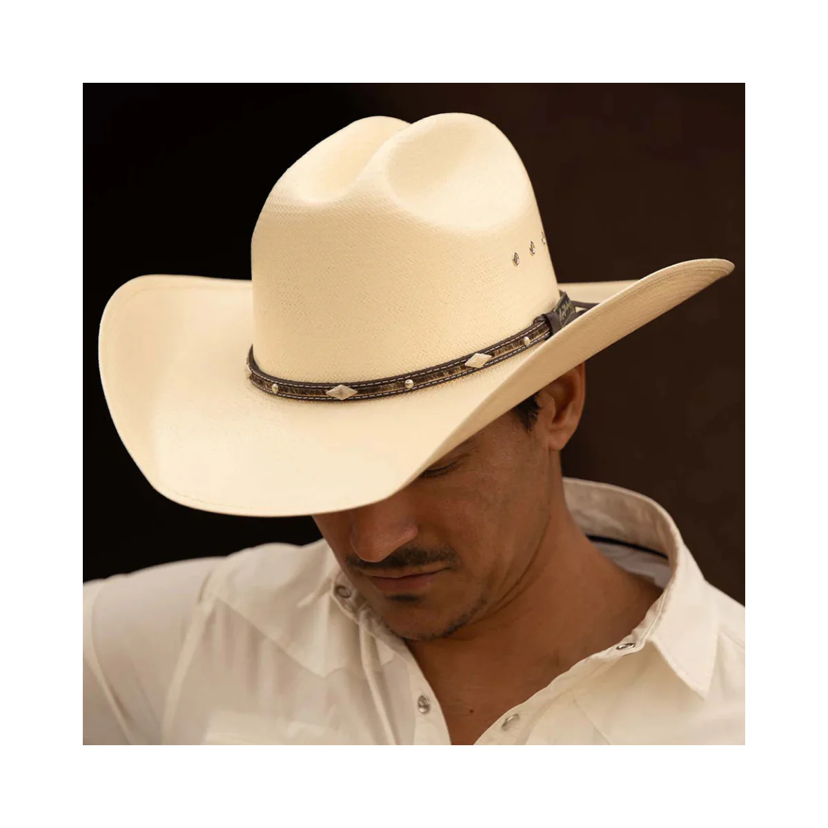 10X Brindle Ivory Larry Mahans Straw Hat - Image 6
