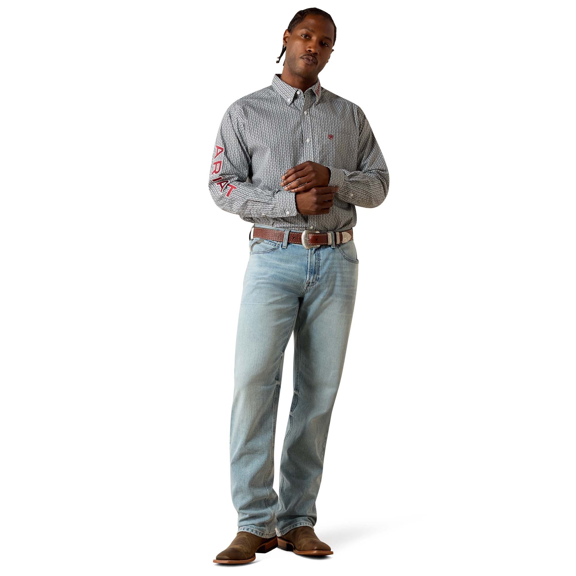Men Ariat Shirt Casual Geo Print Team 10071716 - Image 4