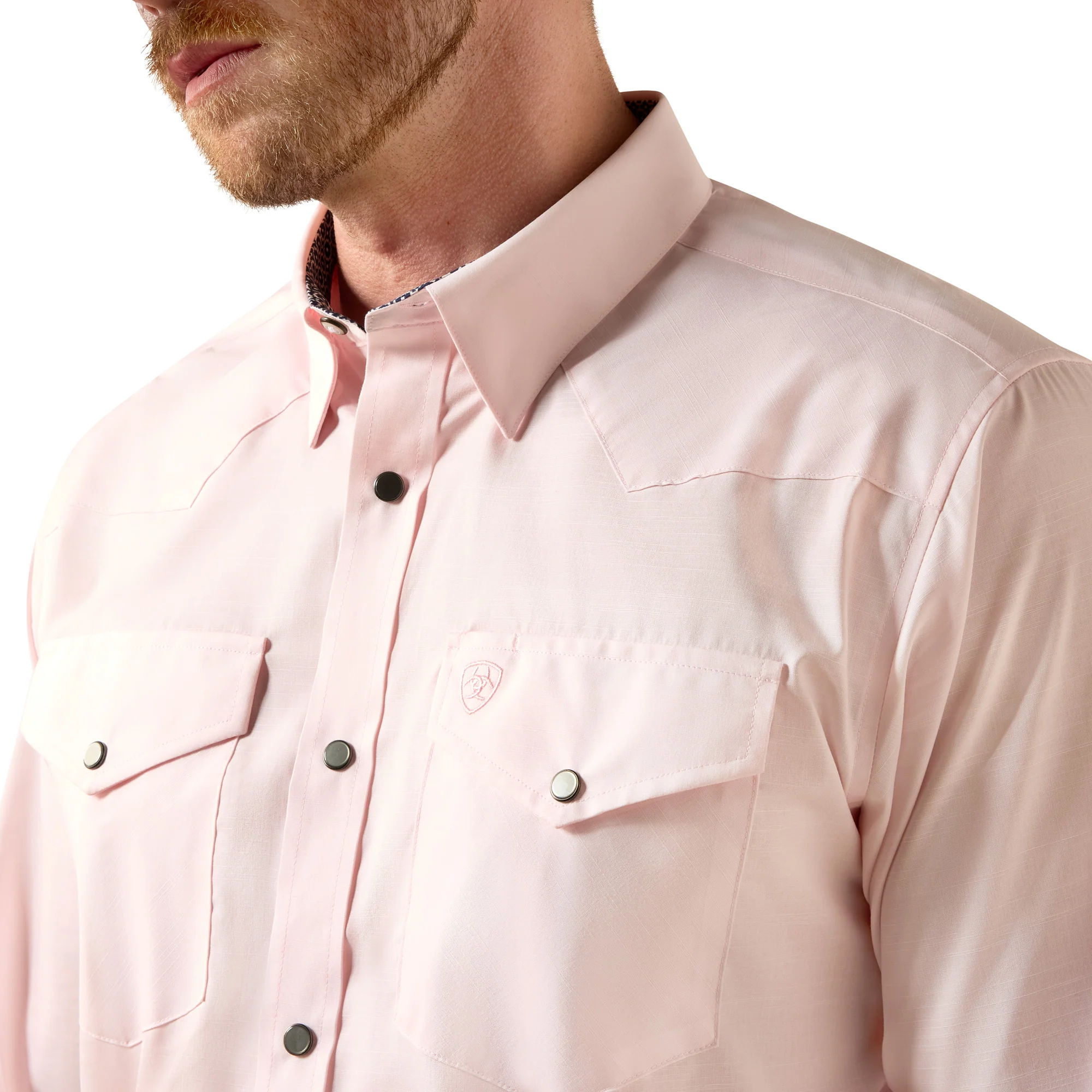 Men Ariat Shirt Slub (LS) Barely Pink 10073487 - Image 2