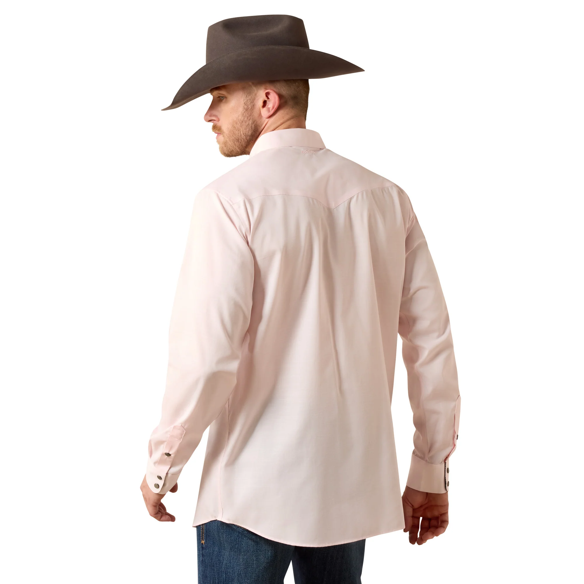 Men Ariat Shirt Slub (LS) Barely Pink 10073487 - Image 4