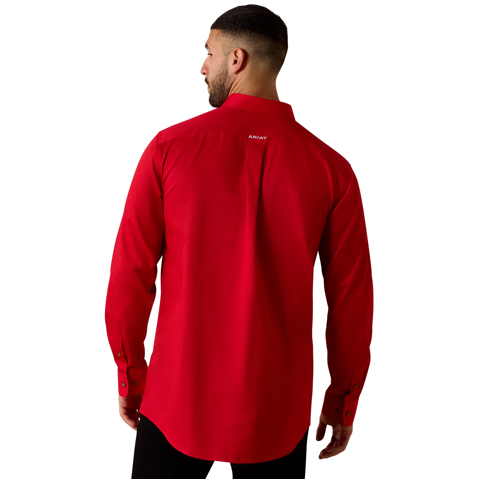 Men Ariat Shirt Team Logo (LS) Red 10073653 - Image 4
