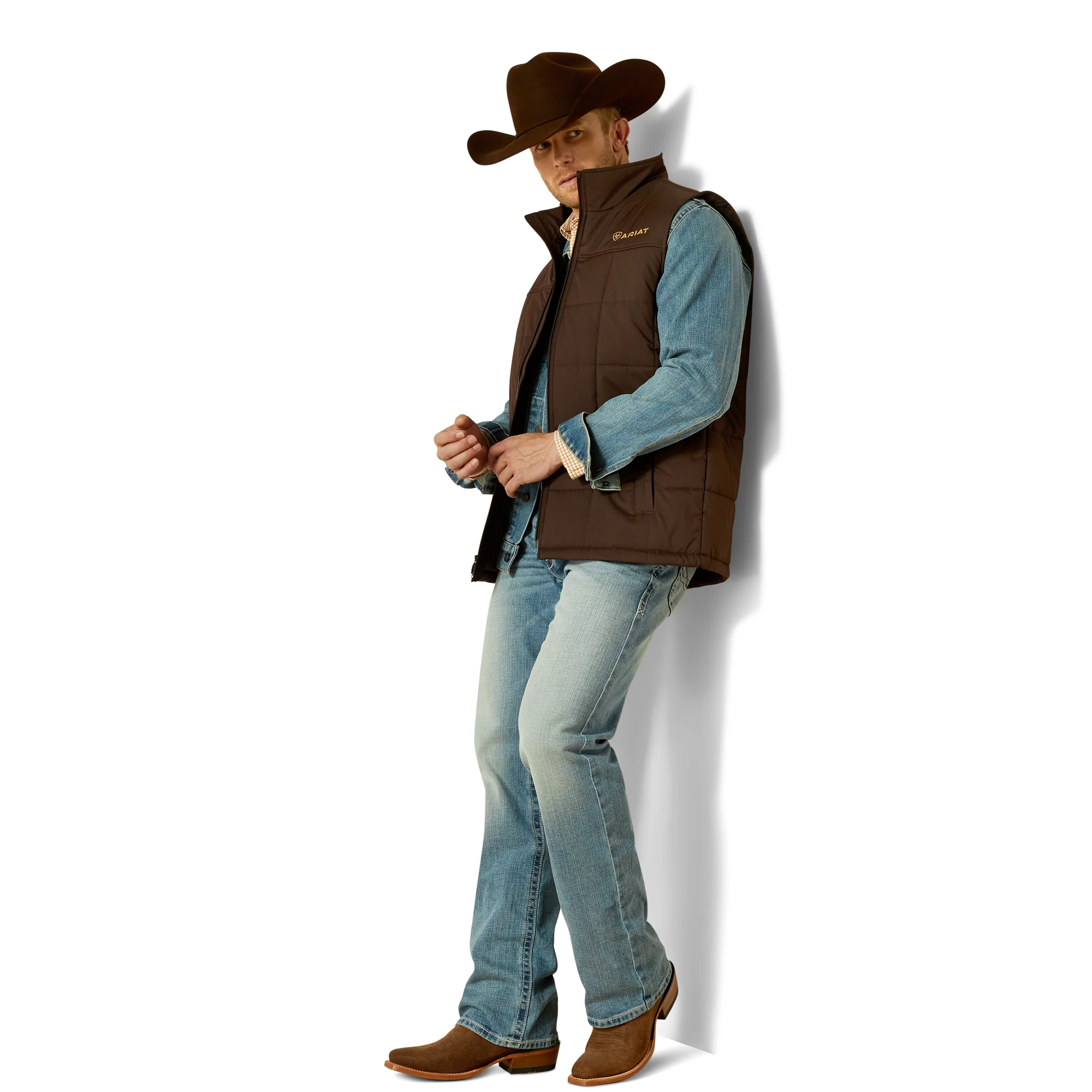 Men Ariat Vest Crius Brown 10062603 - Image 5