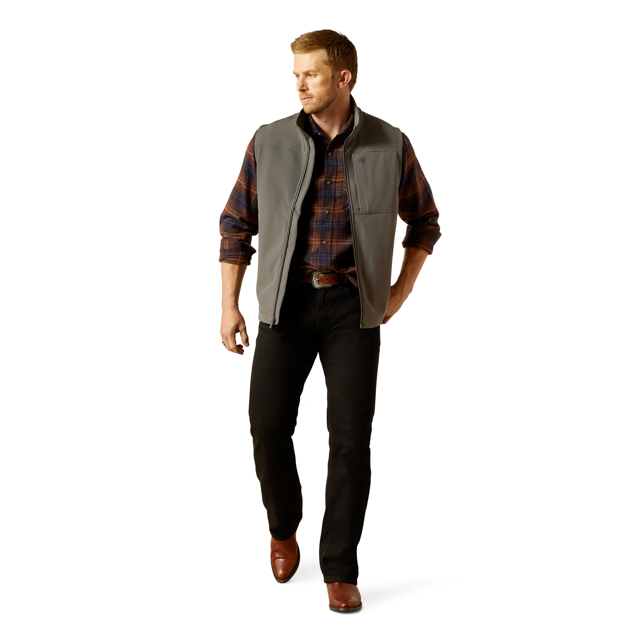 Men Ariat Vest Vernon Grey Softshell 10062362 - Image 4