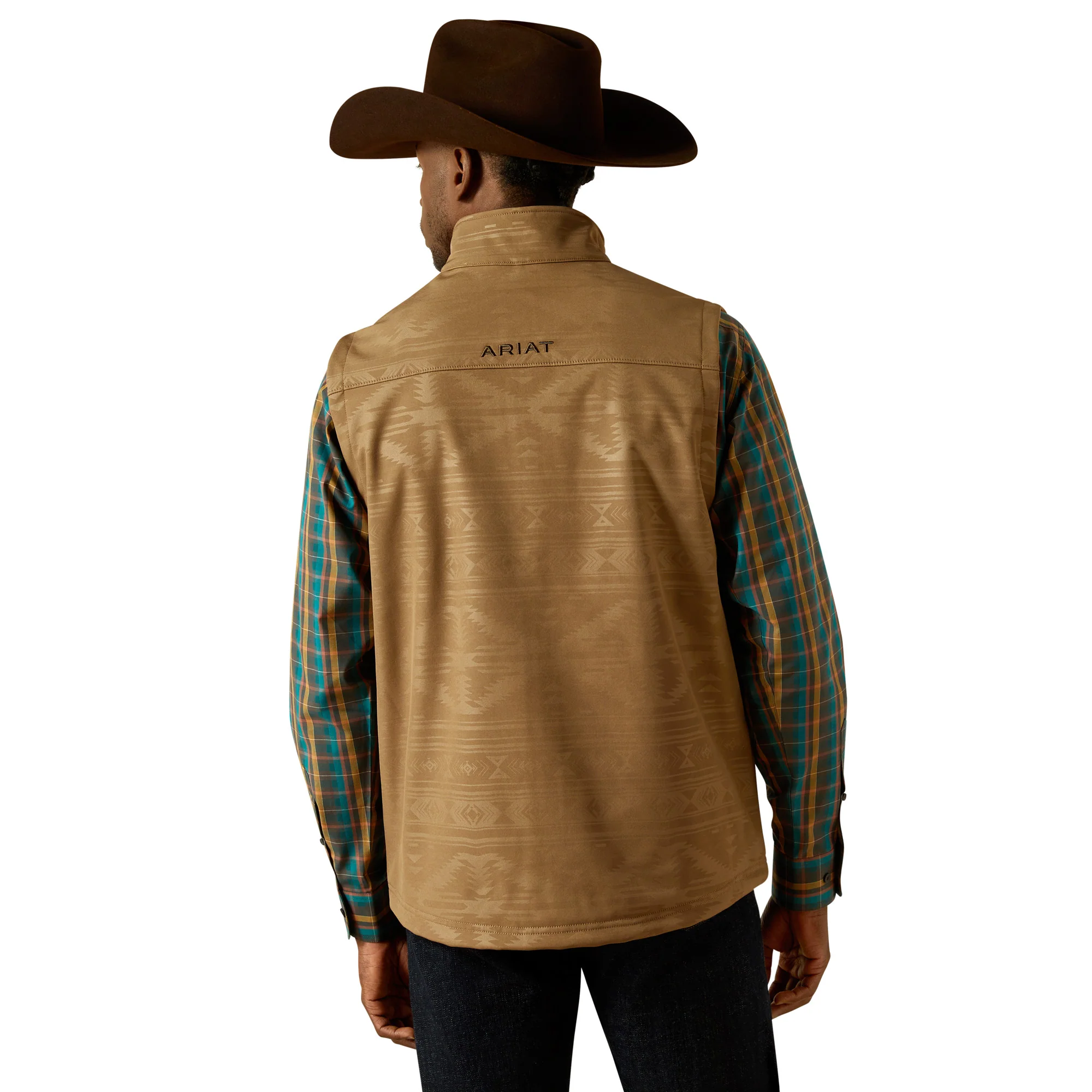 Men Ariat Vest Vernon Khaki Softshell 10062391 - Image 3