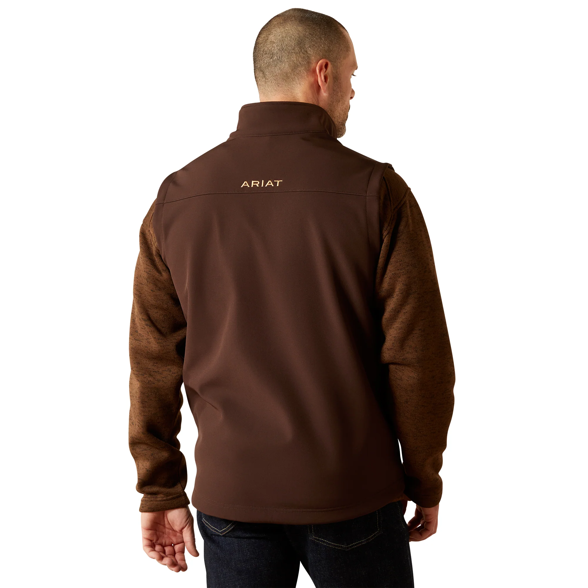 Men Ariat Vest Vernon Coffee Softshell 10062601 - Image 4