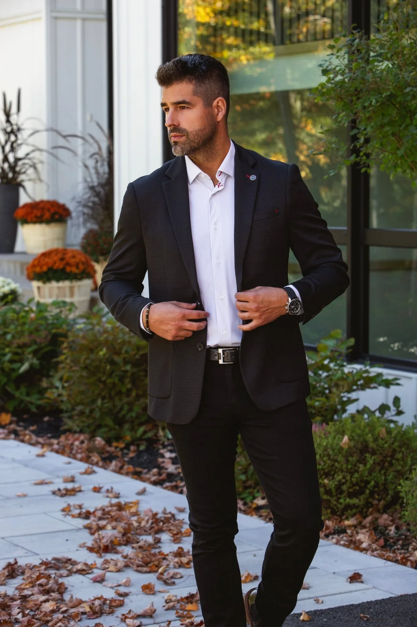 Men Au Noir Blazer Delon Black - Image 4