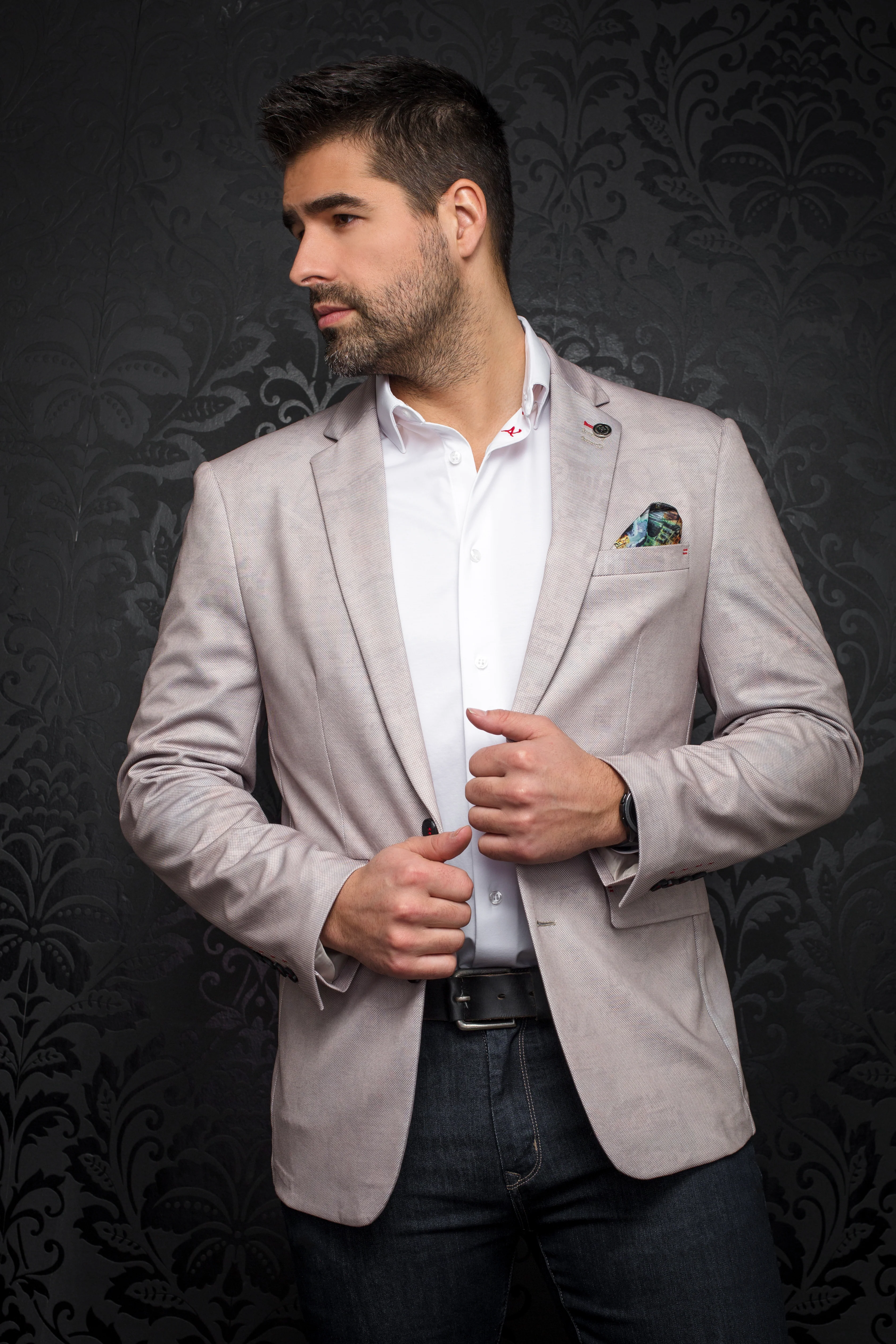 Men Au Noir Blazer Traveler Trans Stone