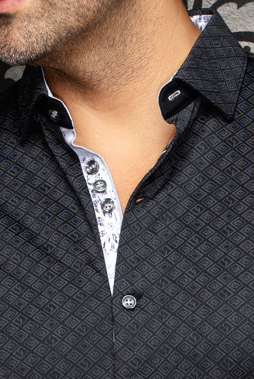 Men Au Noir Knit Shirt Atacama (SS) Black - Image 2