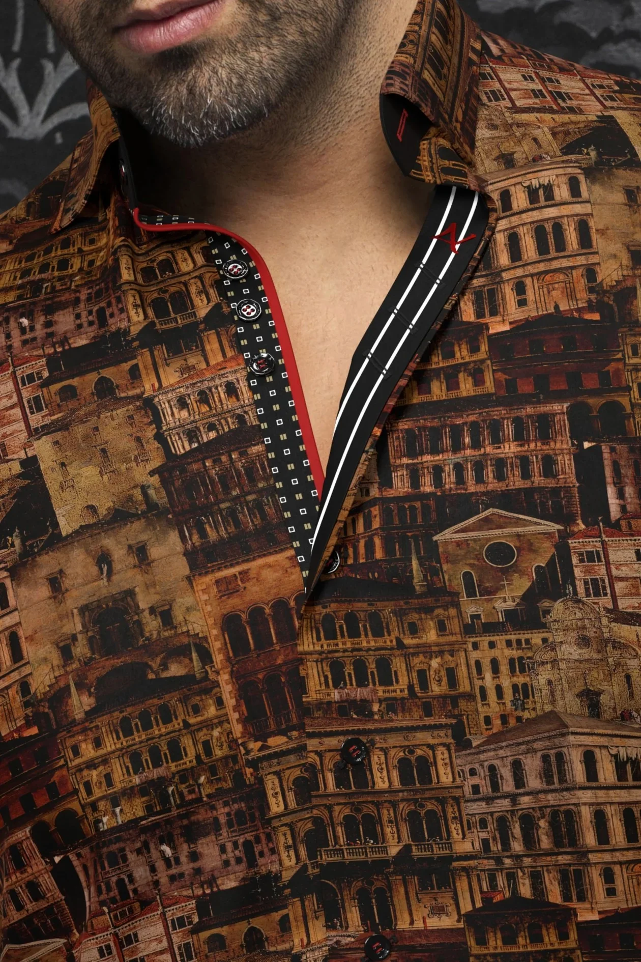 Men Au Noir Knit Shirt Ethan Rust - Image 2