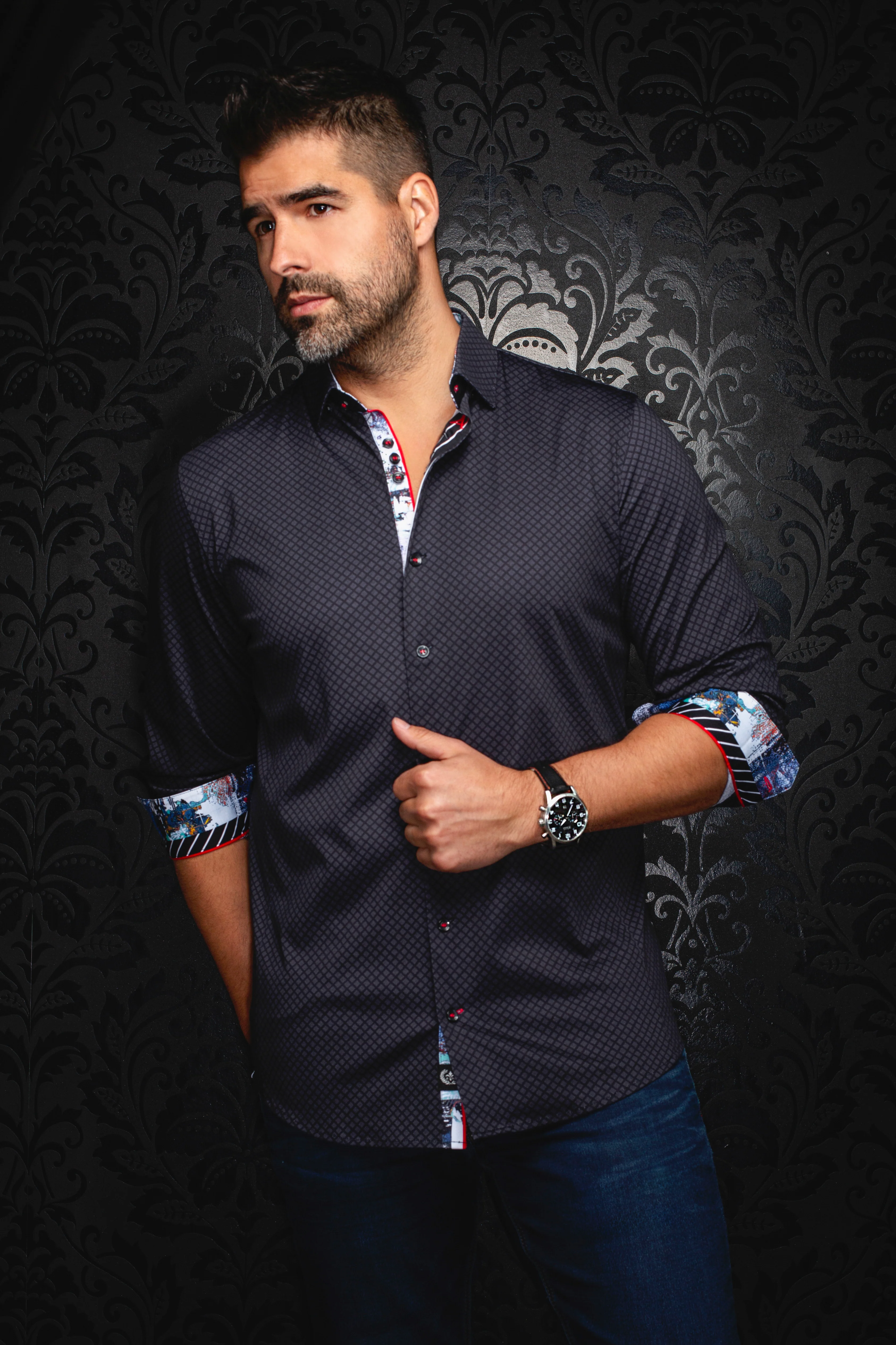 Men Au Noir Knit Shirt Fiero Black