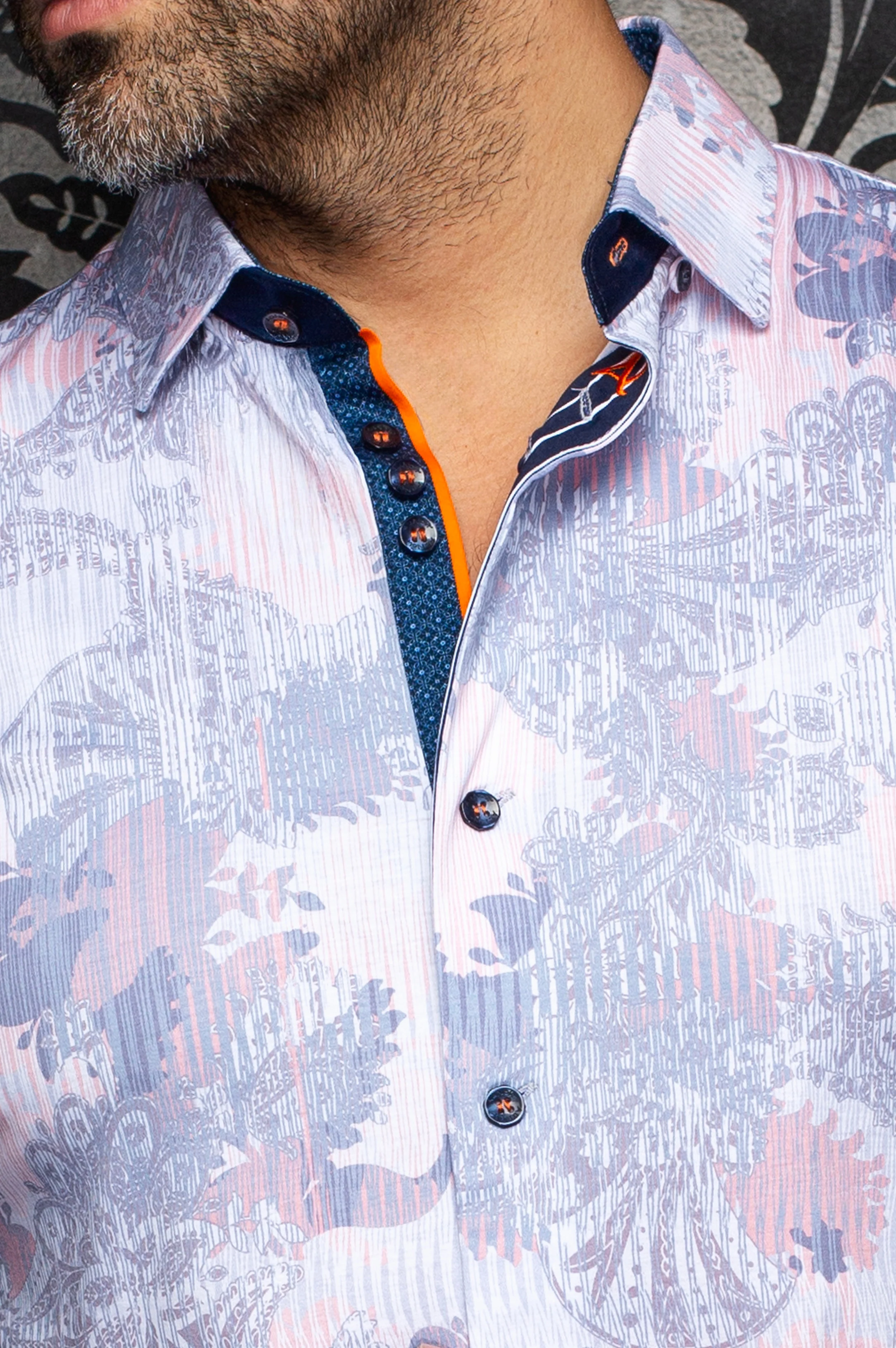 Men Au Noir Knit Shirt Kalimantan White Peach - Image 2
