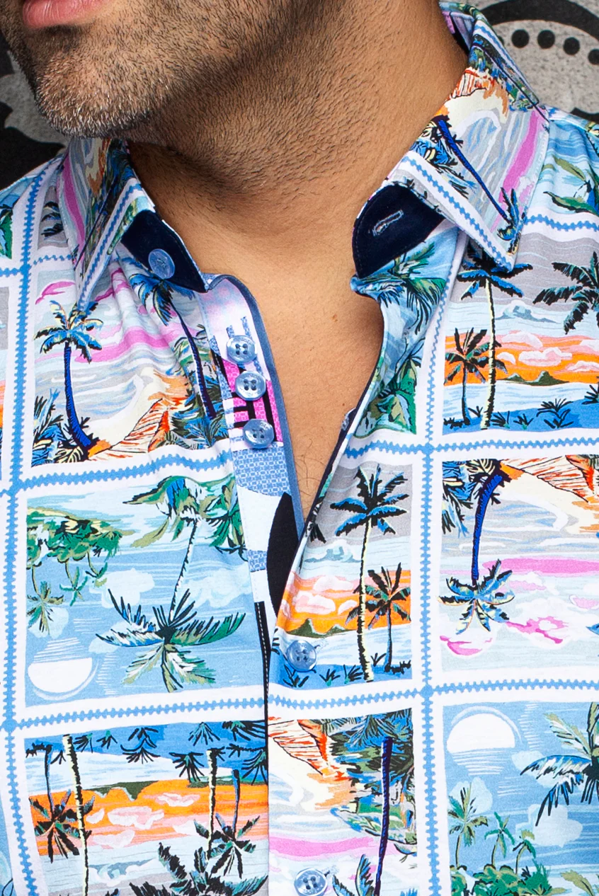 Men Au Noir Knit Shirt Kanaha Light Blue (SS) - Image 2