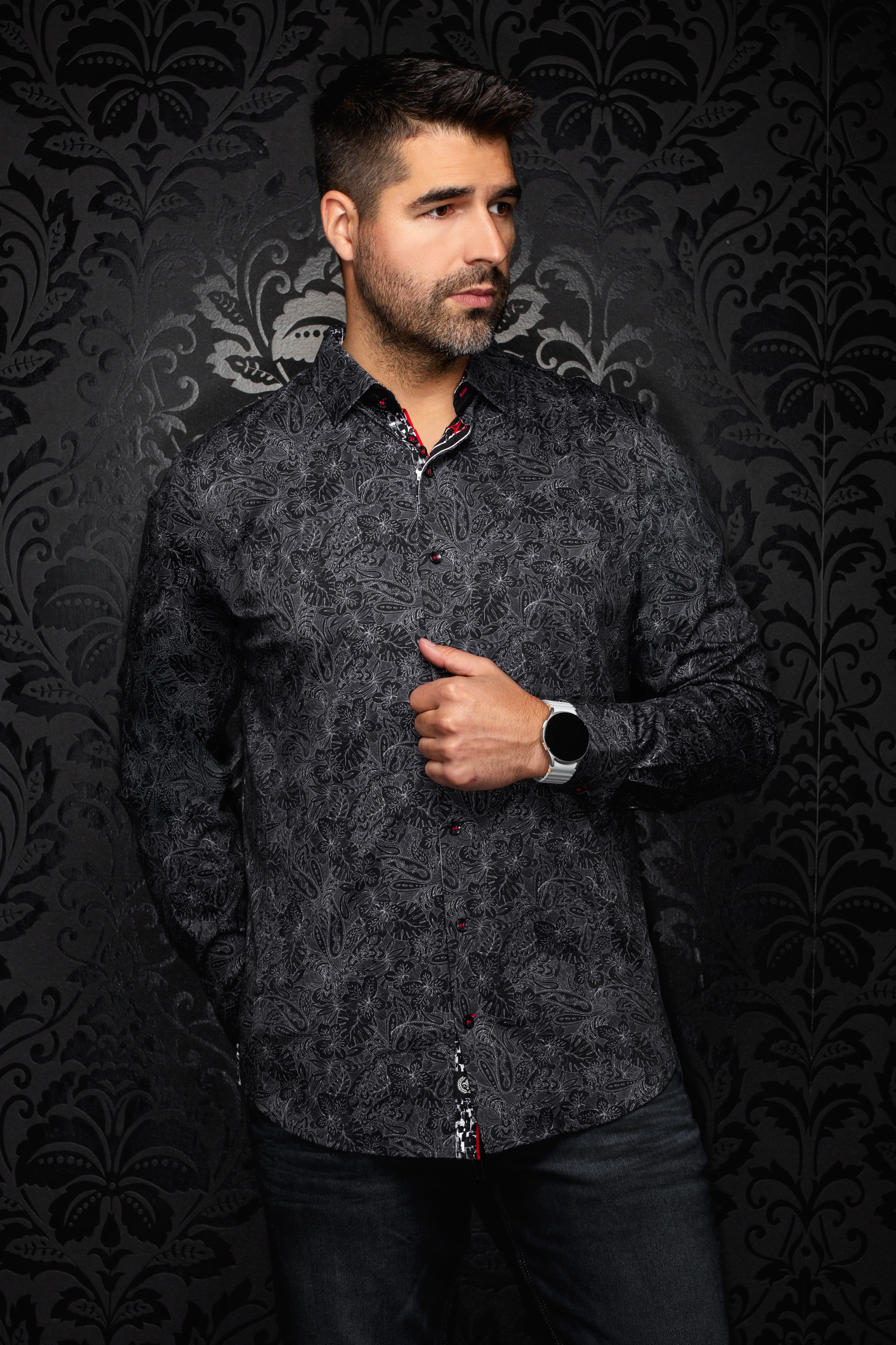 Men Au Noir Knit Shirt Mira Black - Image 3