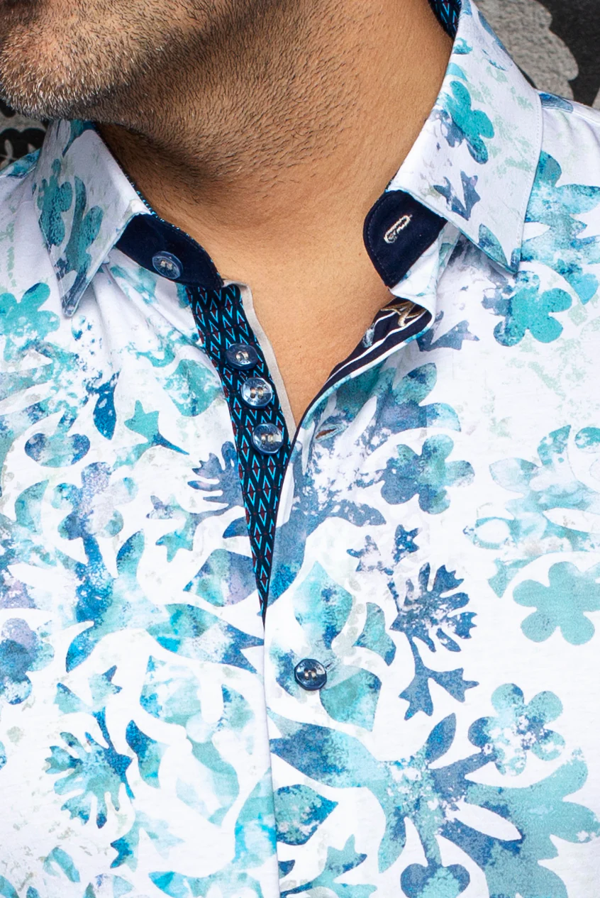 Men Au Noir Knit Shirt Tavira Turquoise - Image 2
