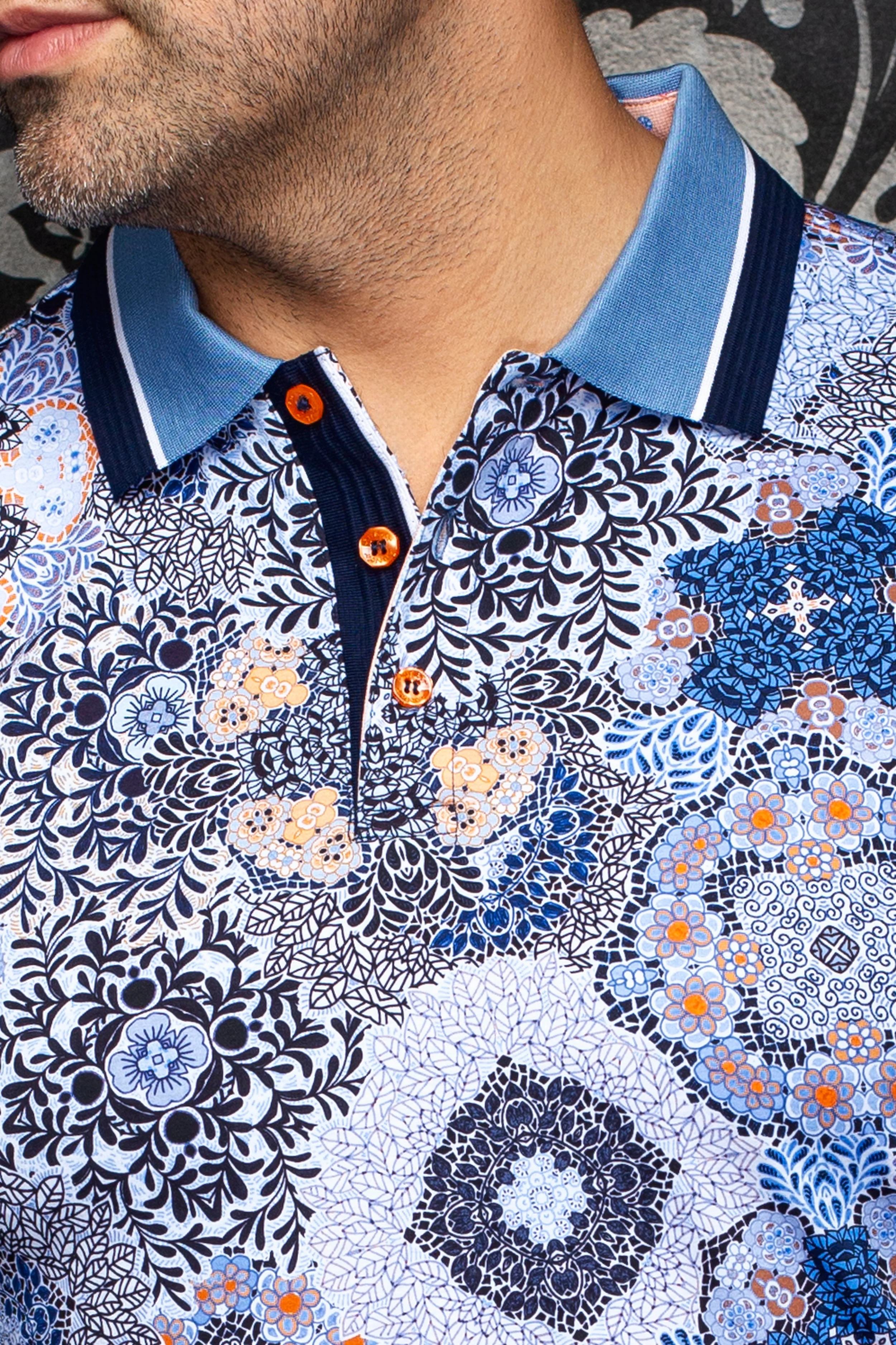 Men Au Noir Polo Casablanca Light Blue - Image 2
