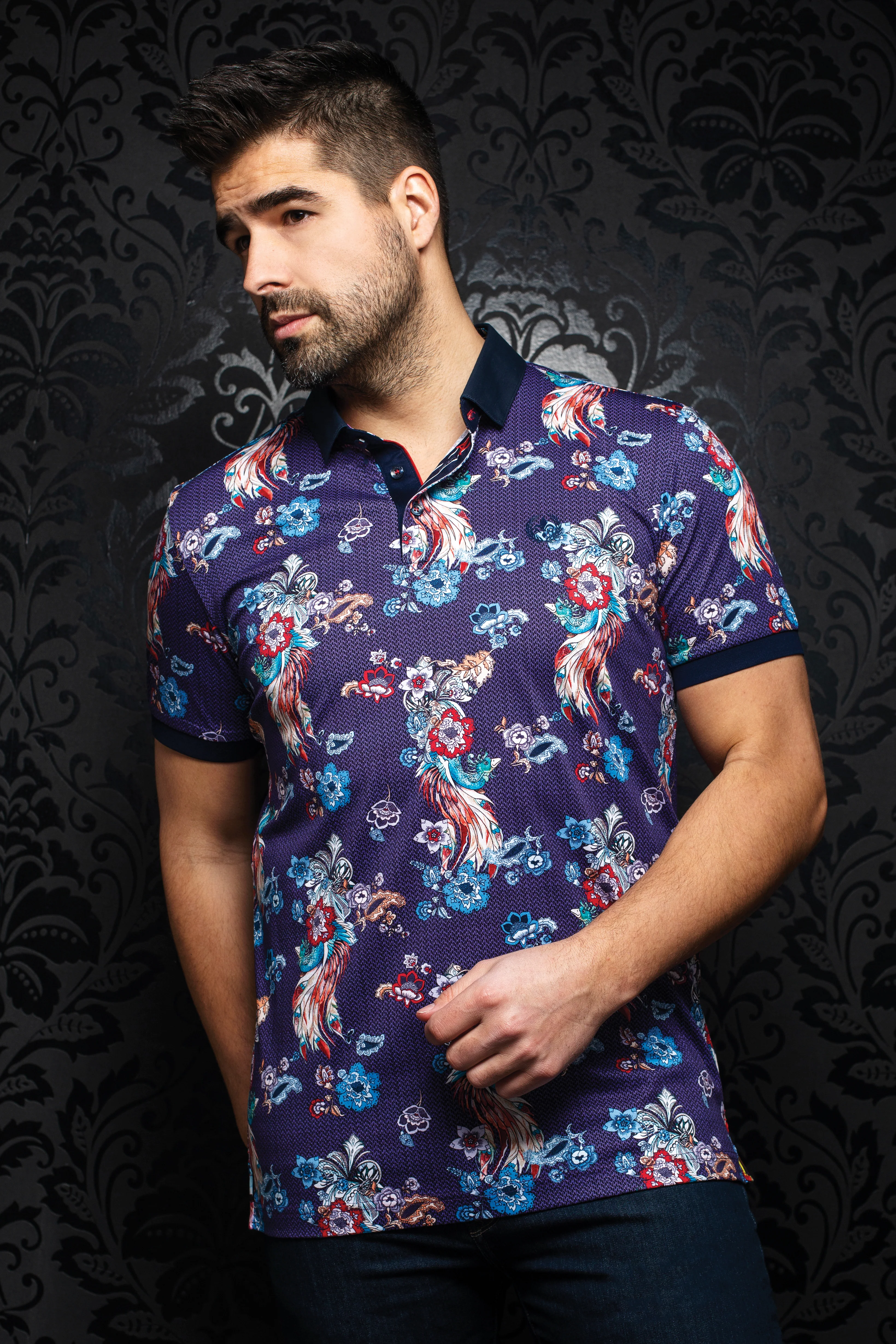 Men Au Noir Polo Mackay Purple