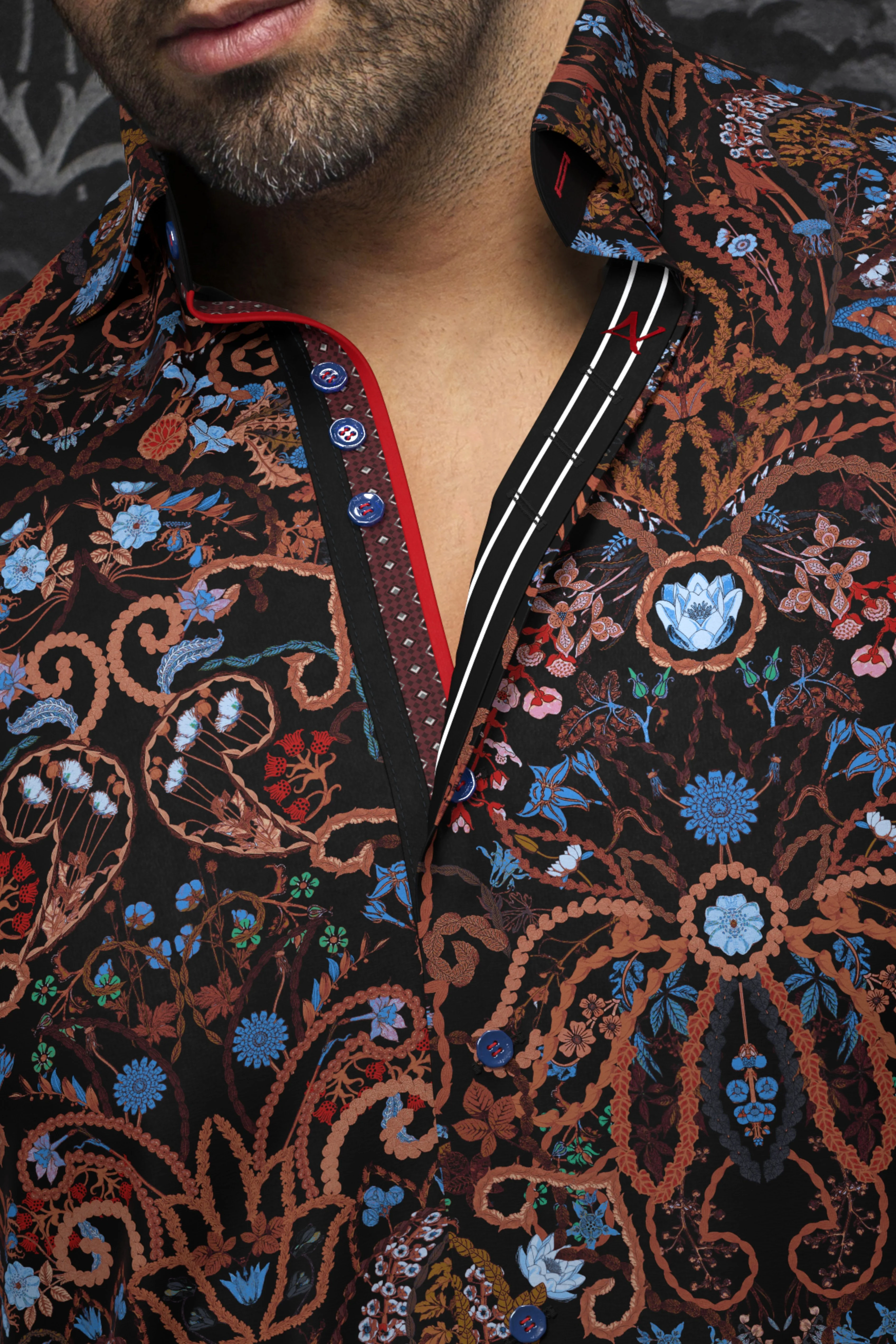 Men Au Noir Woven Shirt Aberdeen Rust - Image 2